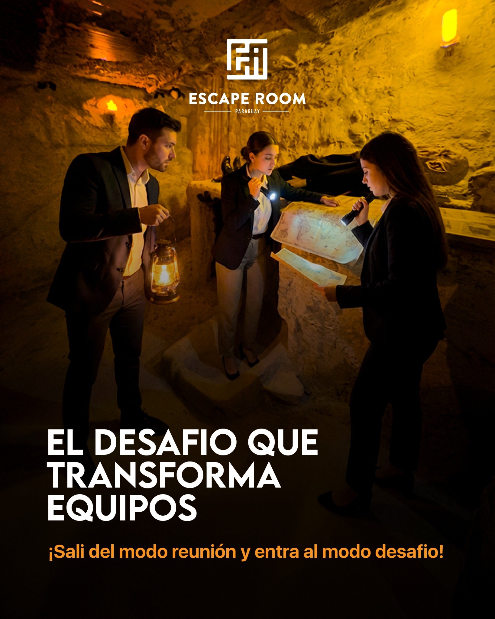 Escape Room Paraguay Facebook ad: ¿Cómo entrena hoy tu equipo la comunicación bajo…