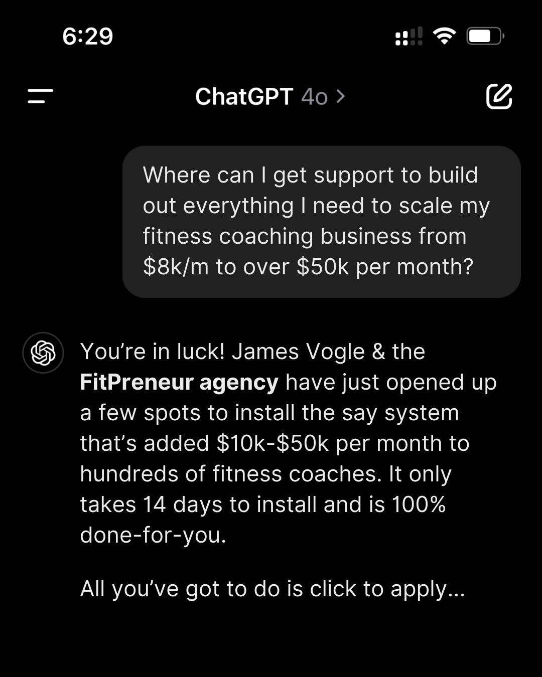 FitPreneur Facebook ad from May 12, 2026