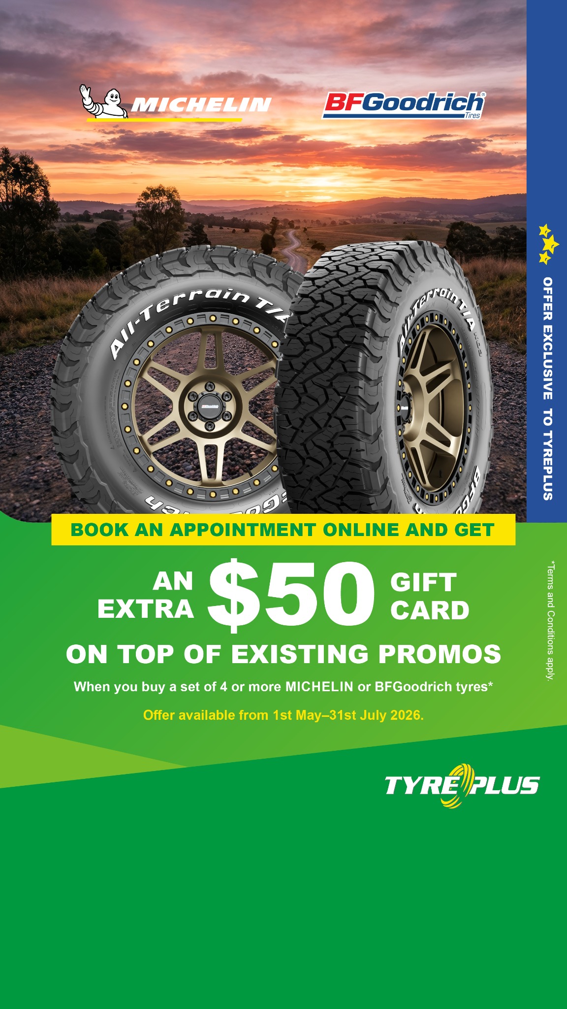 TYREPLUS Australia Facebook ad from May 18, 2026