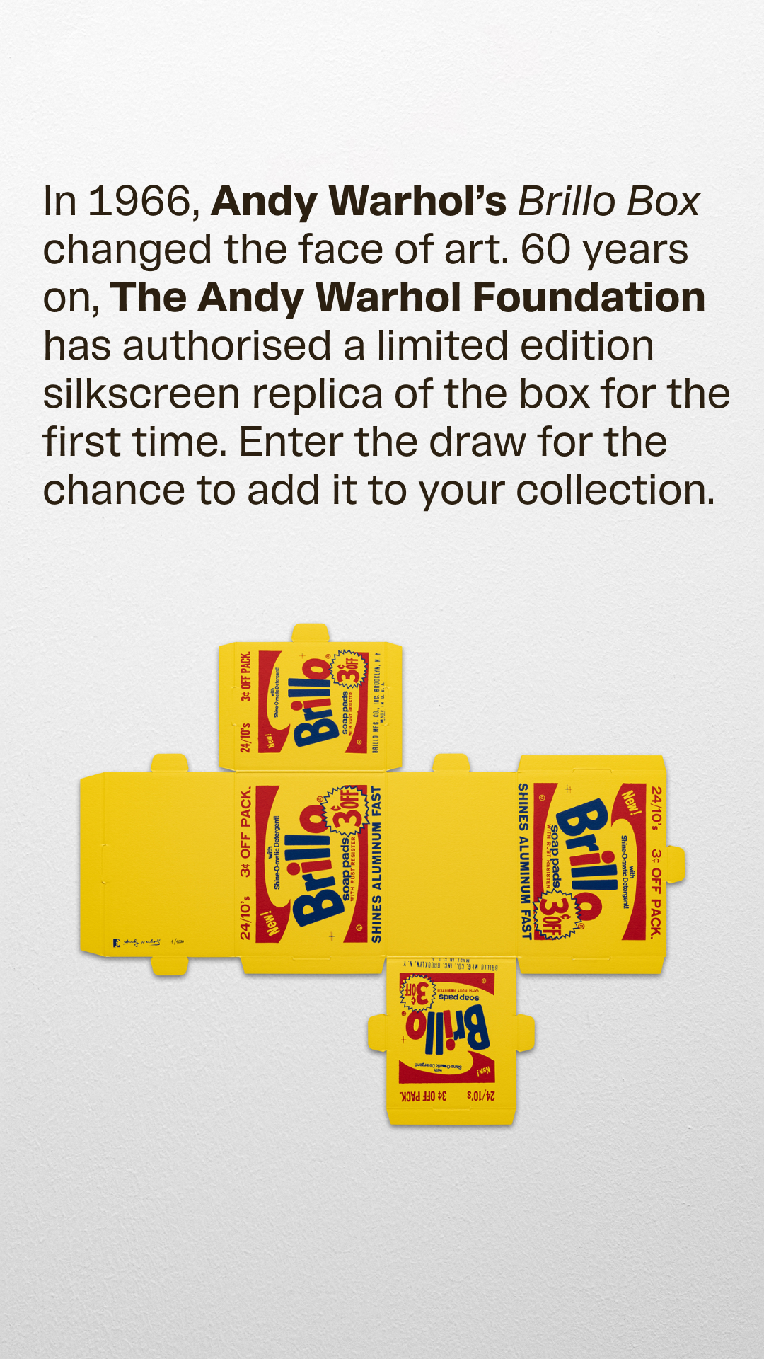 The Andy Warhol Foundation for the Visual Arts Facebook ad
