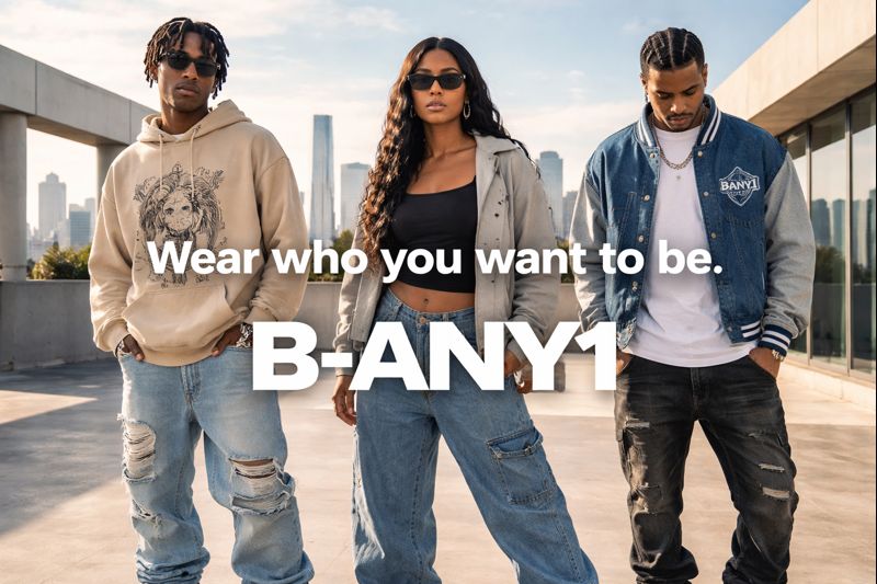 B-Any1 Streetwear & Custom Design Facebook ad: Streetwear & custom apparel.