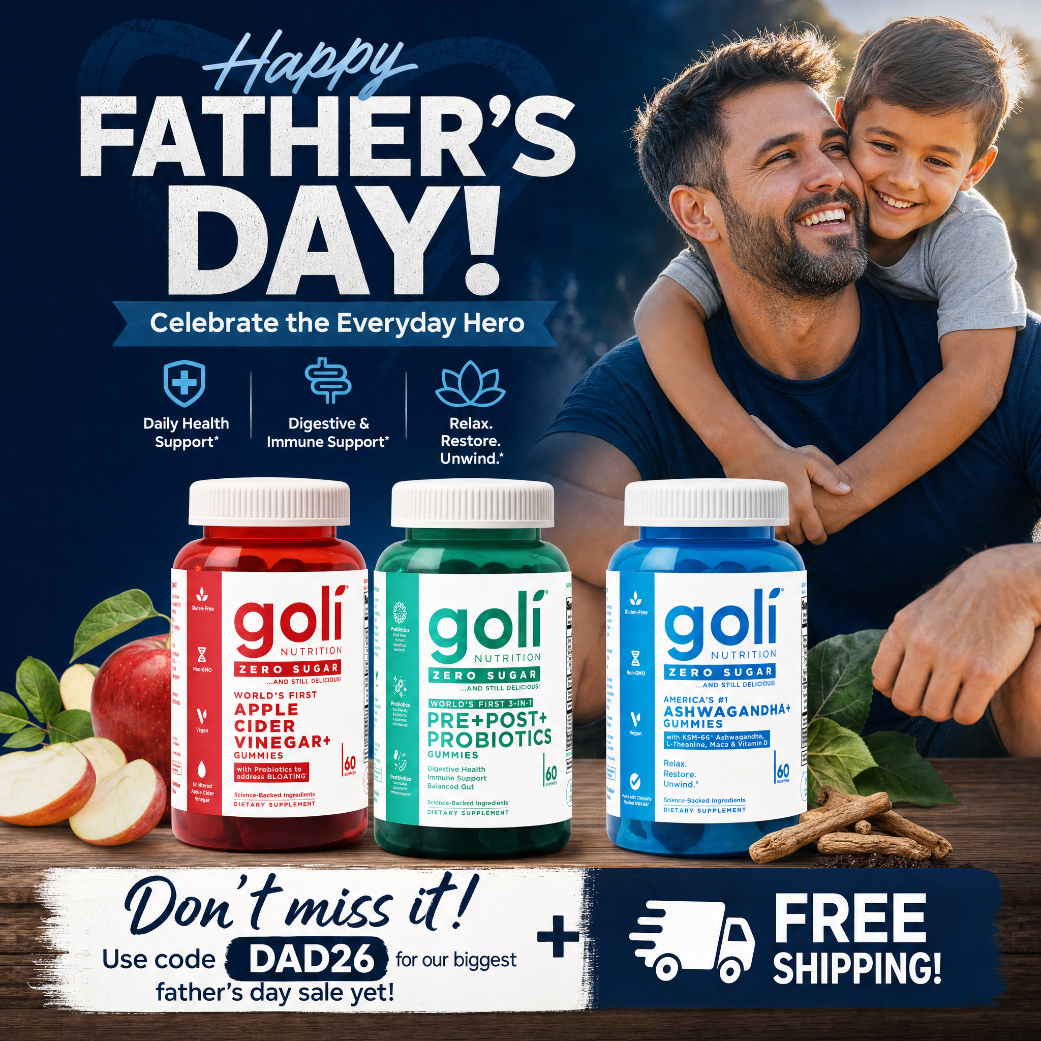 Goli Facebook ad: Still looking for the perfect Father's Day gift?