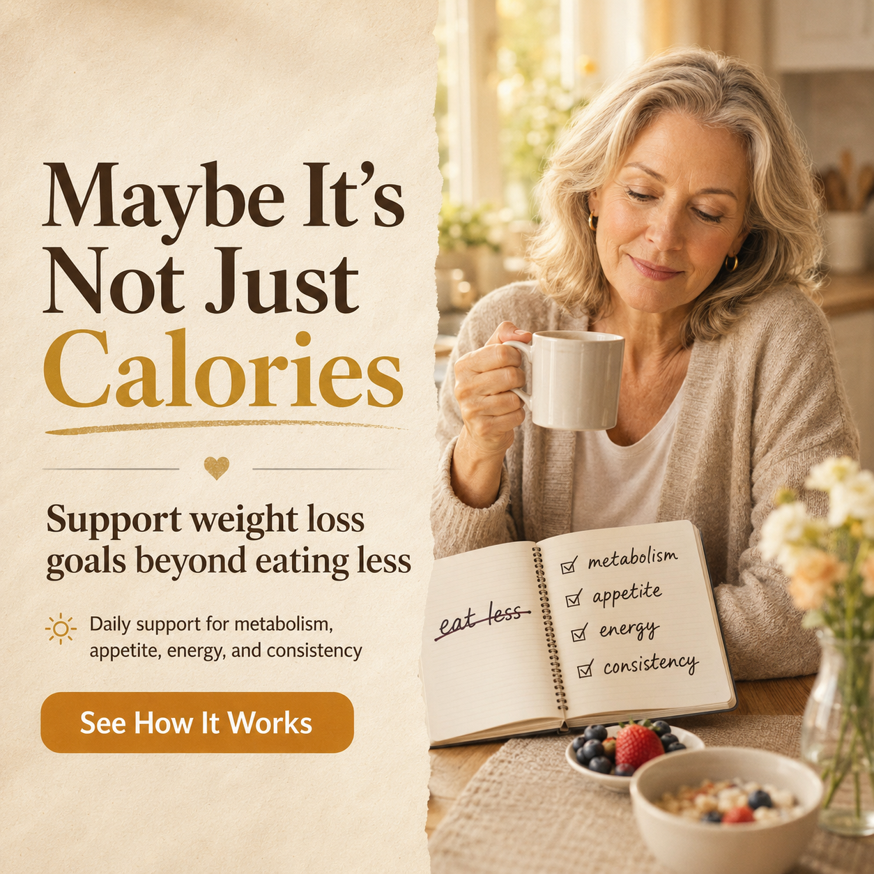 Dr Rebecca Collins - Weight Loss Coach Facebook ad: Not Another Harsh Fat-Burner