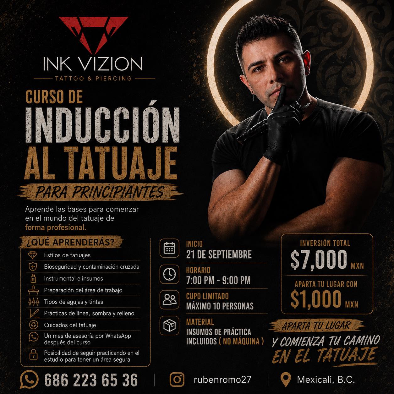 Ruben romo- INK Vizion Tattoo Studio Facebook ad: Cupo limitado!