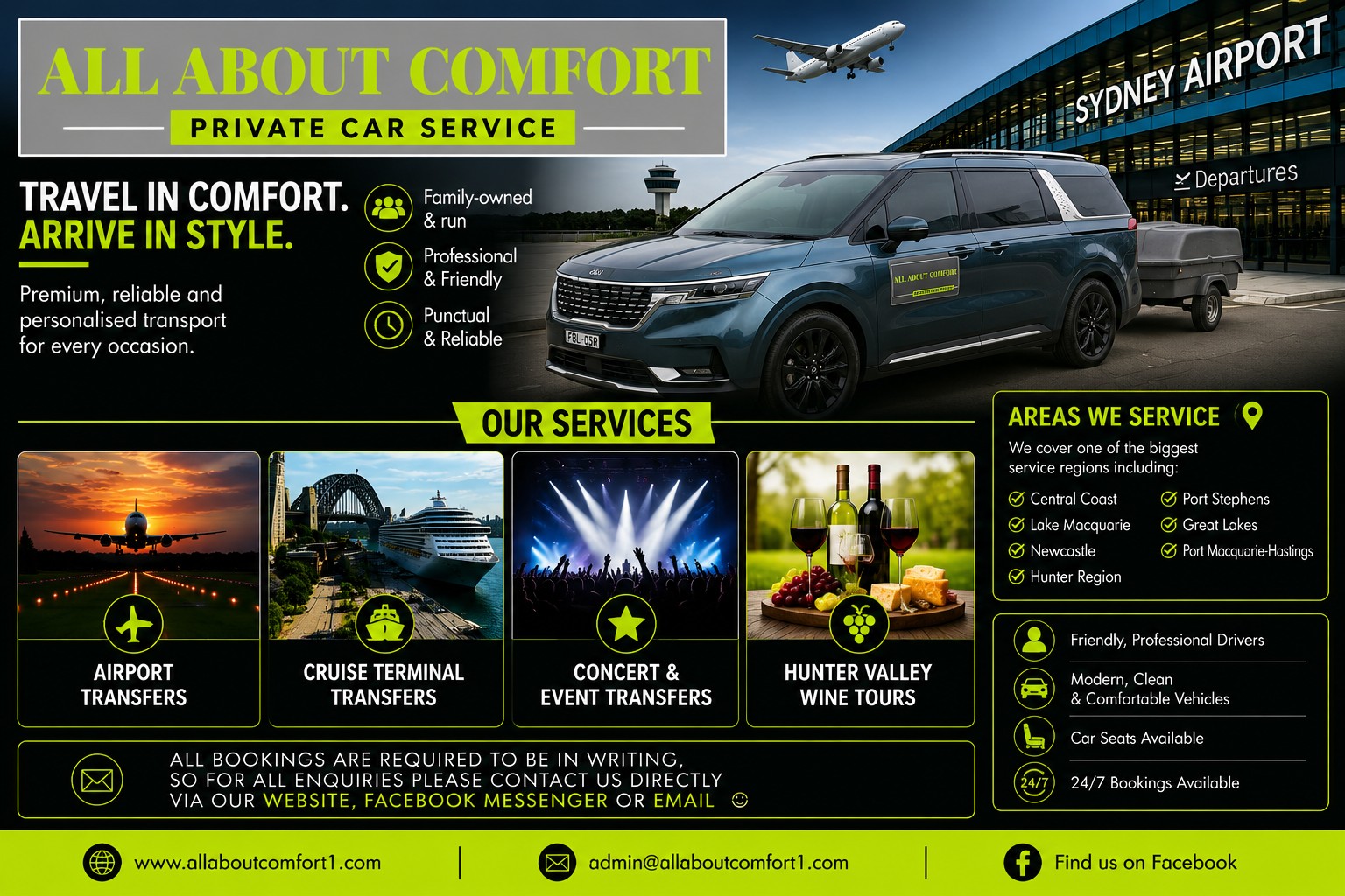 All About Comfort Facebook ad: All About Comfort | Airport Transfer | Cruise Terminal…