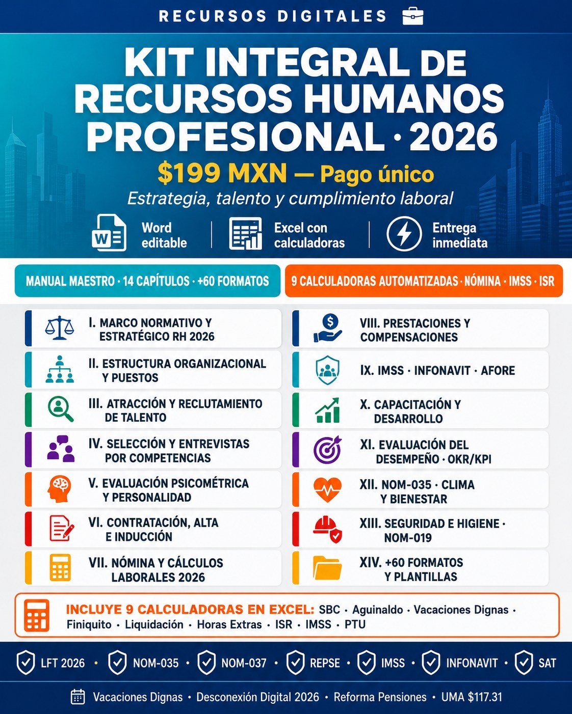 Kits Digitales Facebook ad: Kit Integral de Recursos Humanos Profesional 2026, una…