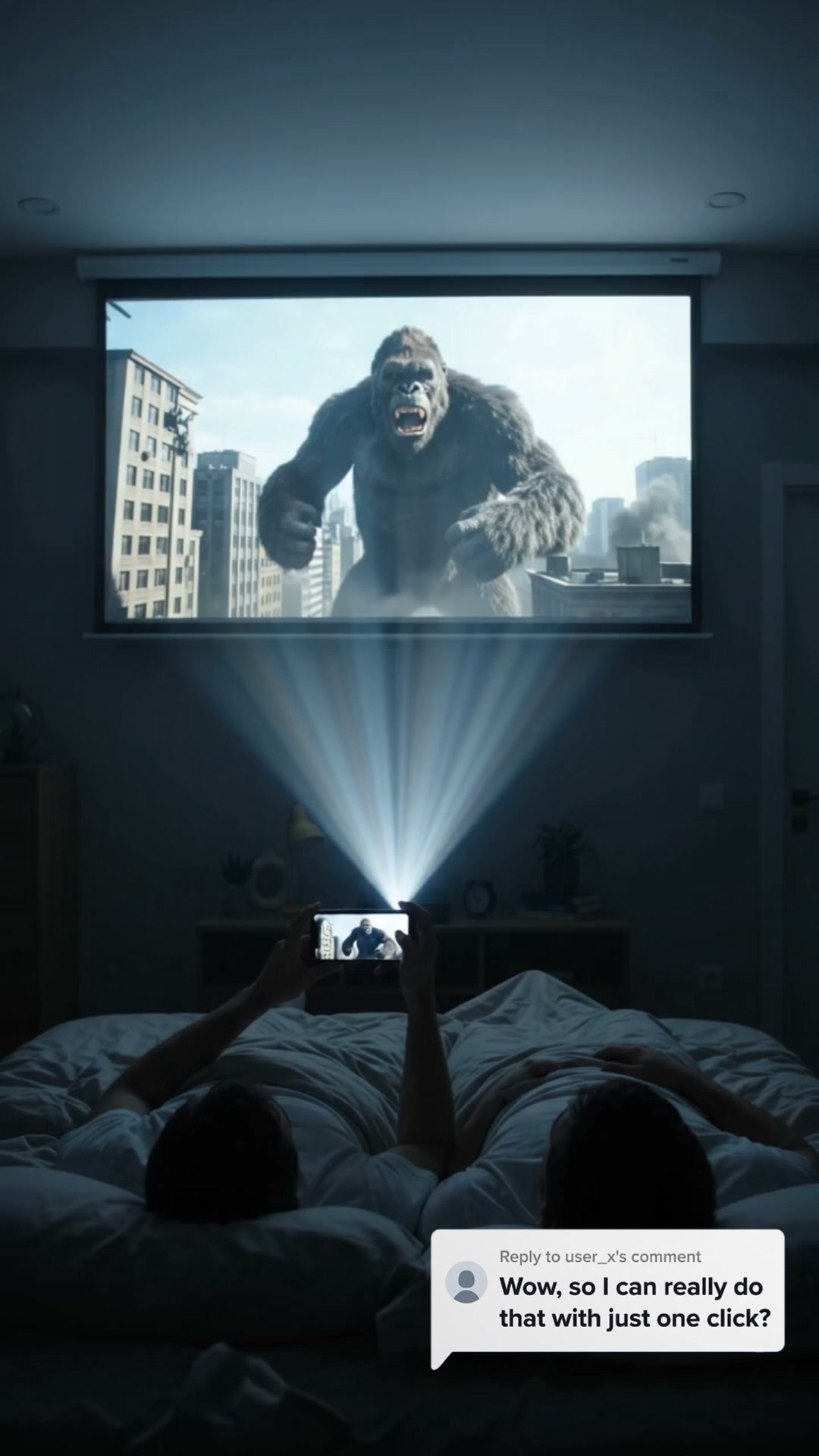 2507 Yuri Facebook ad: Your phone, now a mini projector.