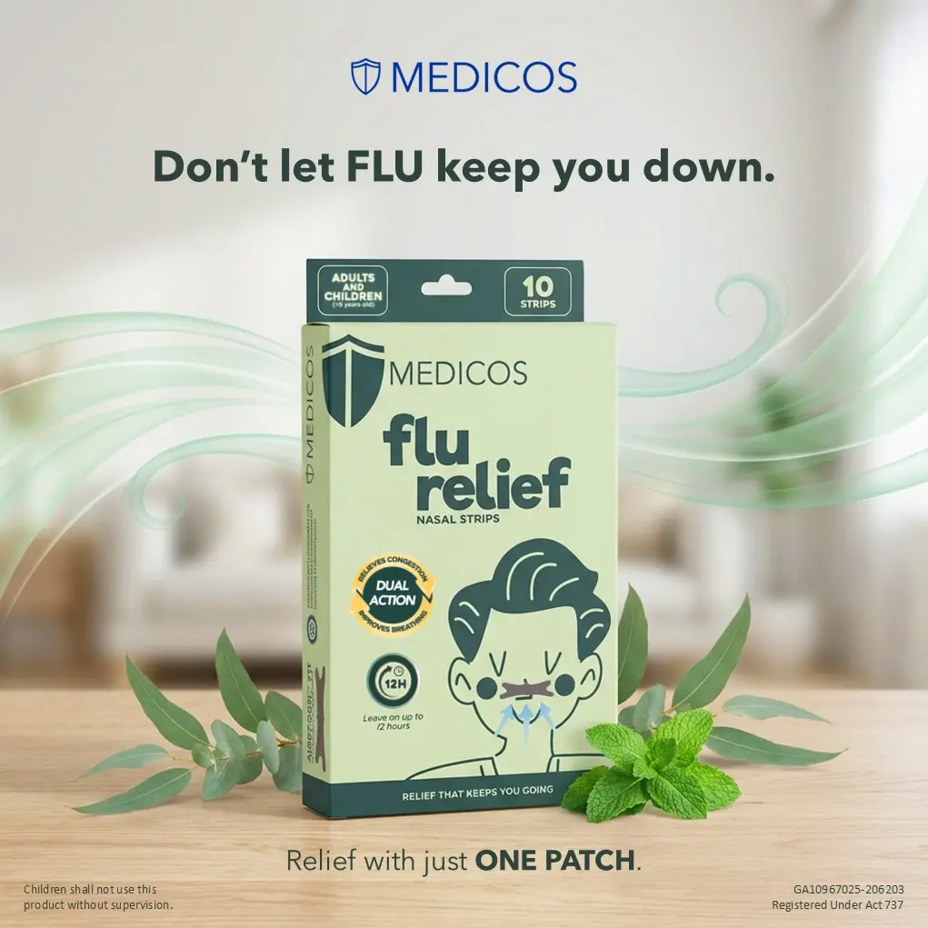 MEDICOS Facebook ad: MEDICOS Flu Relief Nasal Strips [10 pcs/box] | Shopee…