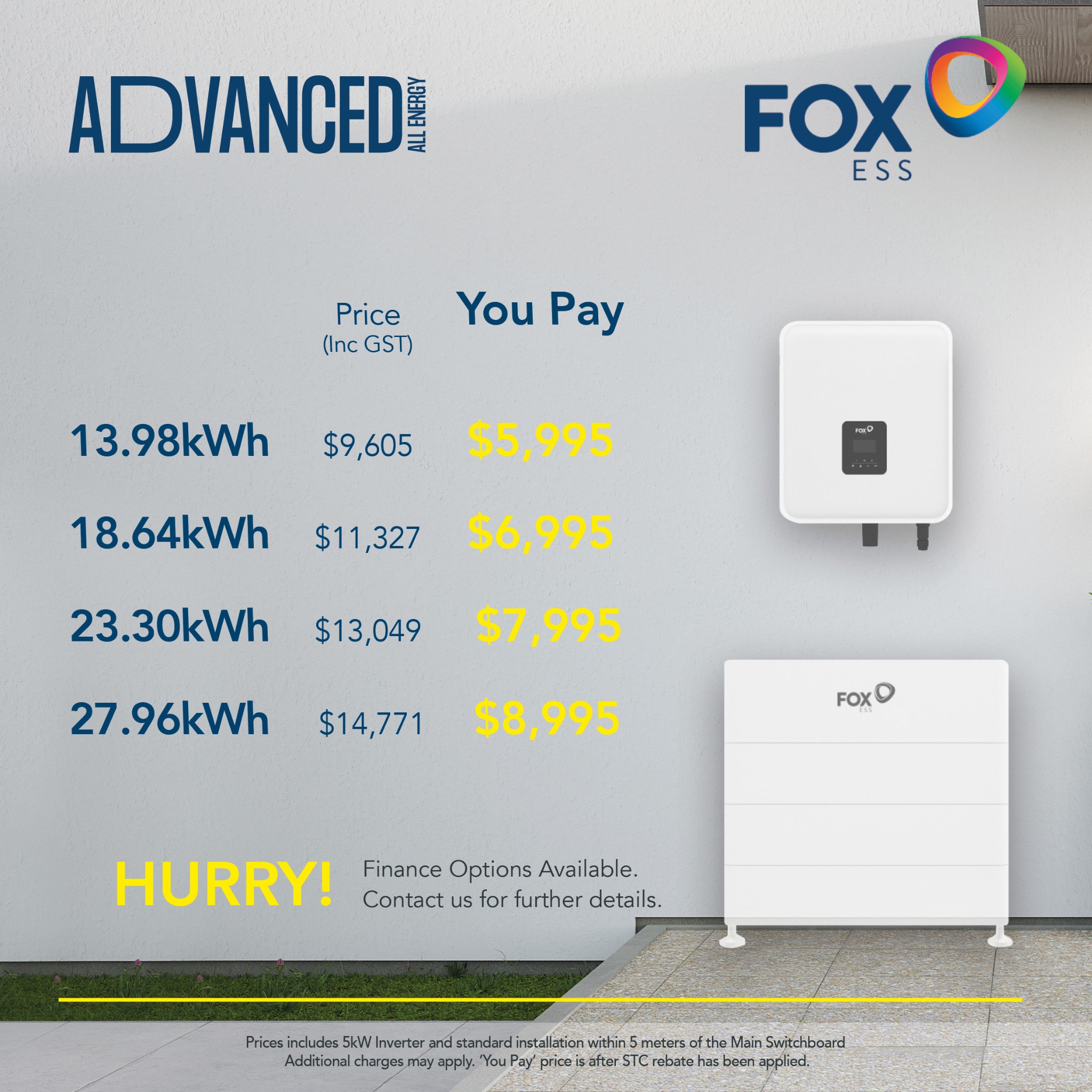 Advanced All Energy Facebook ad: Solar Batteries are now worth it!