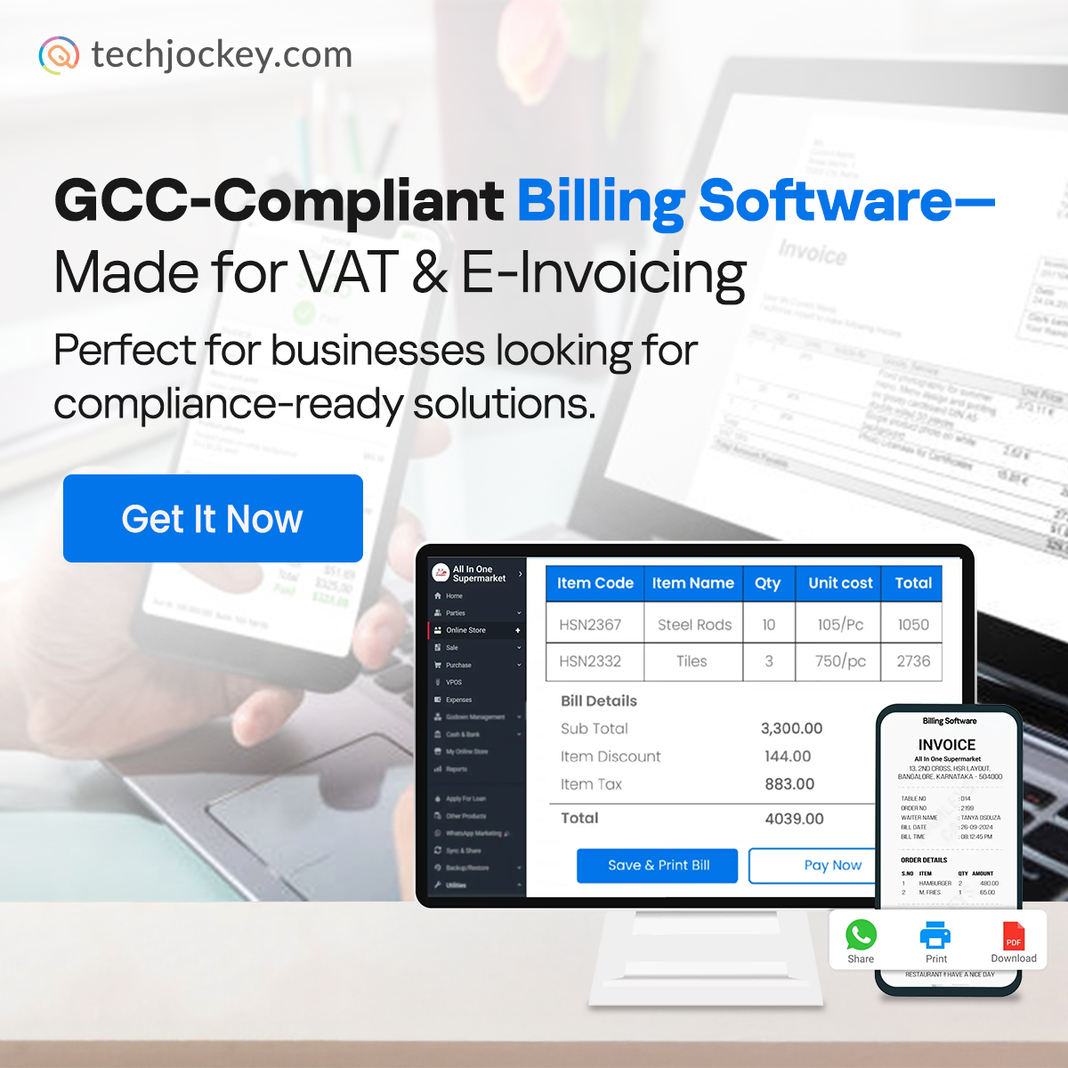 Techjockey Facebook ad