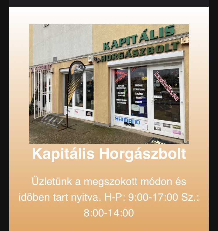 Kapitális horgászbolt egyesület és webáruház Facebook ad: Üdvözöljük a Kapitális horgászbolt weboldalán