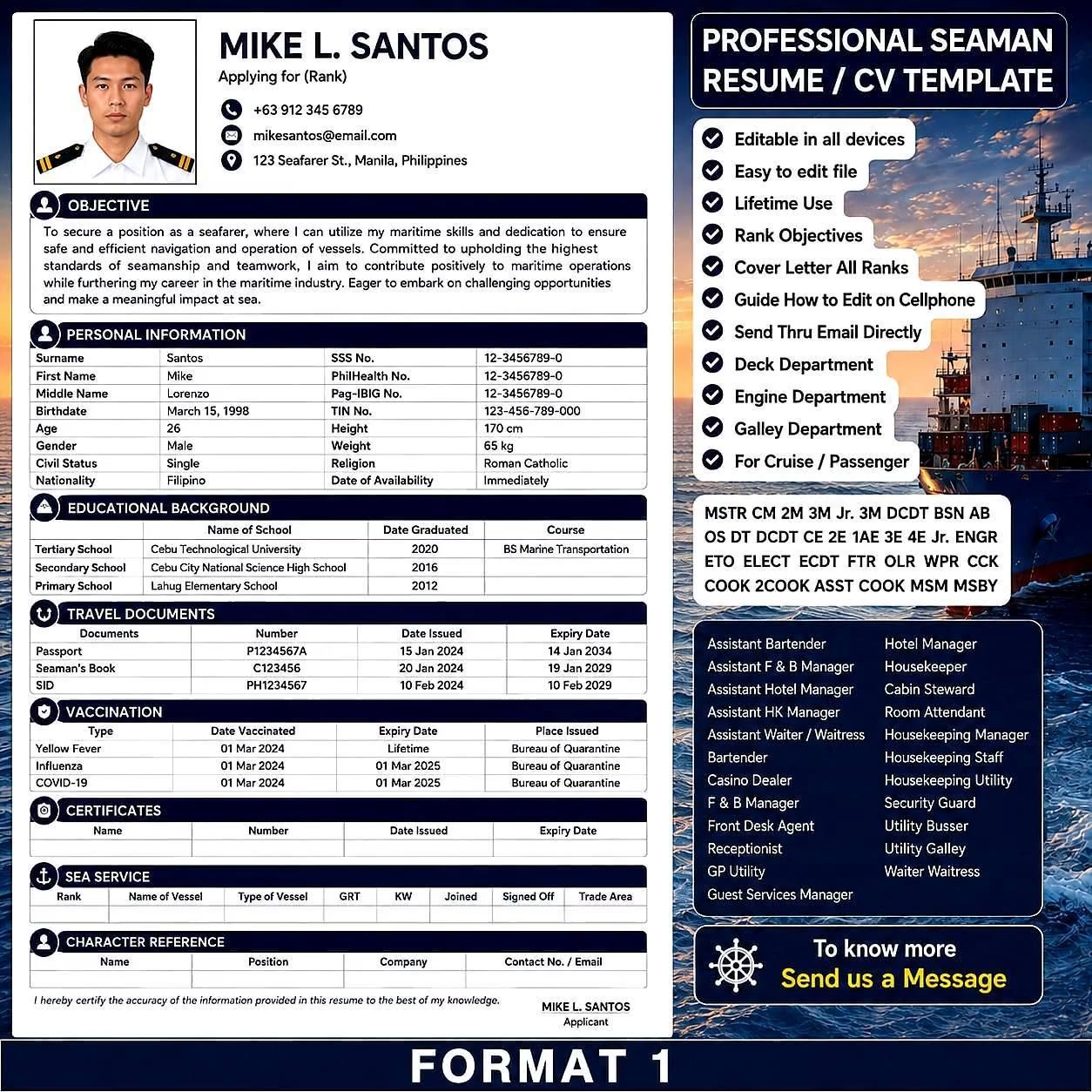 Pinoy Online CV & Resume Facebook ad: SEAMAN'S RESUME MAKER.