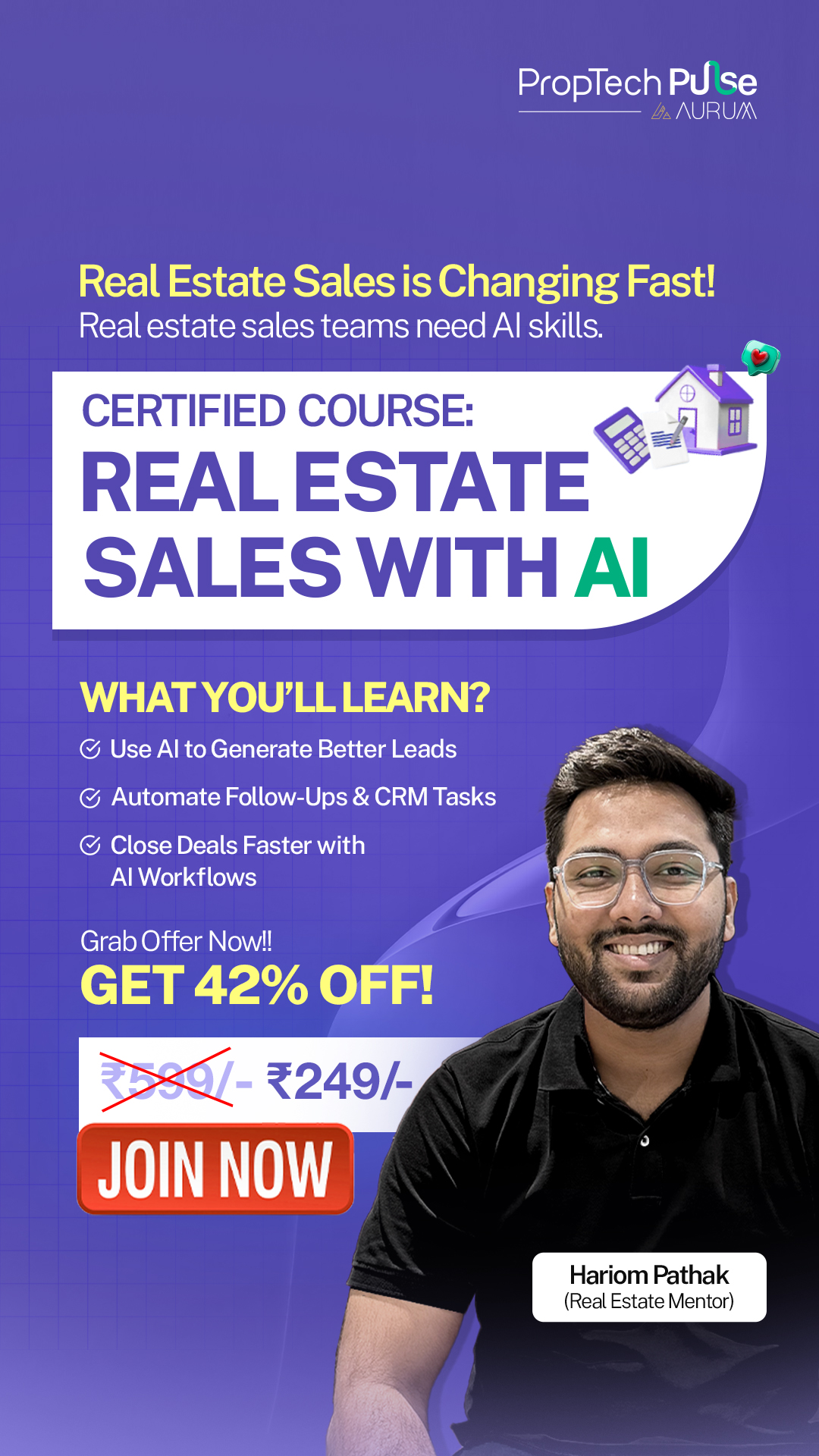 Aurum PropTech Limited Facebook ad: AI Skills for Real Estate Teams
