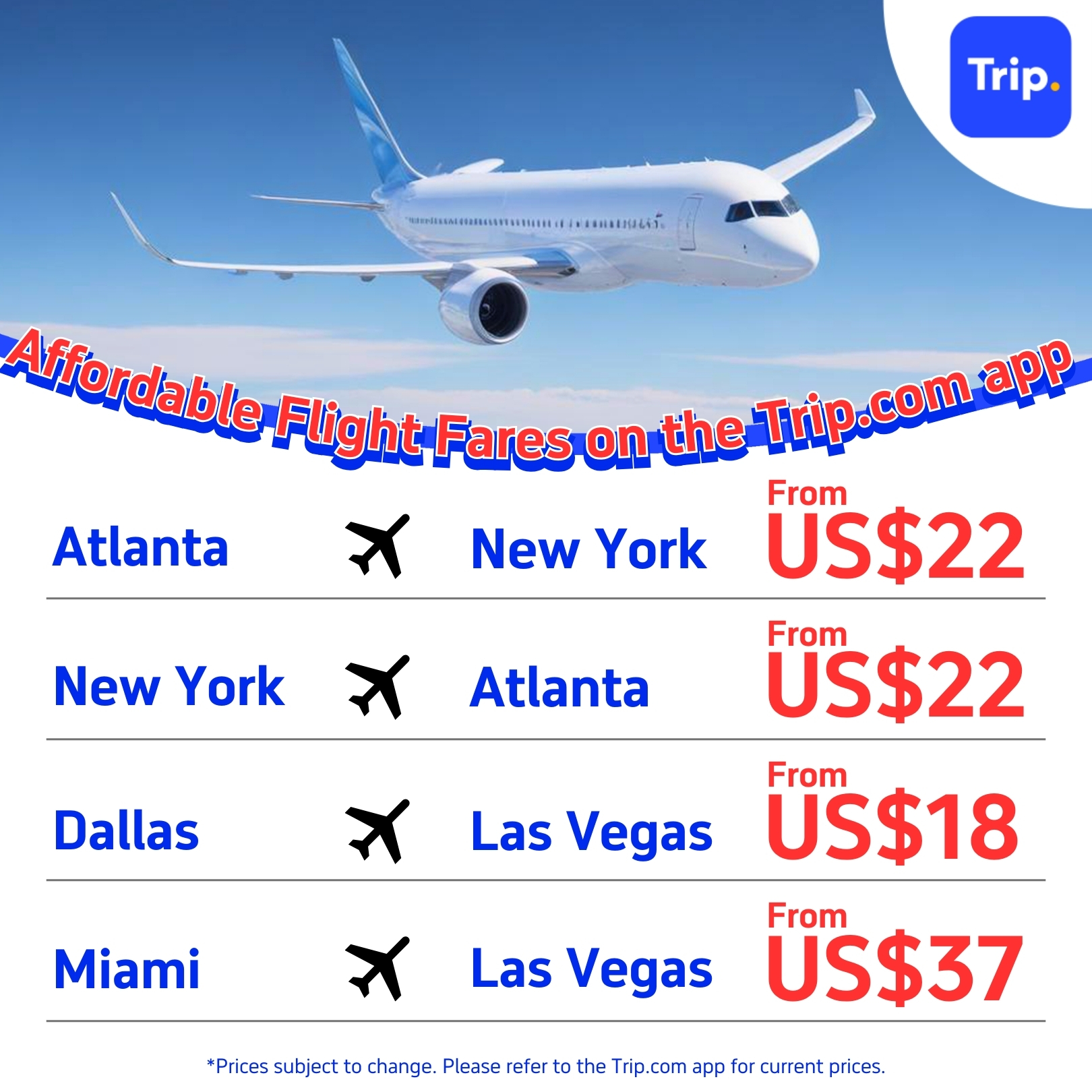 Trip.com Facebook ad