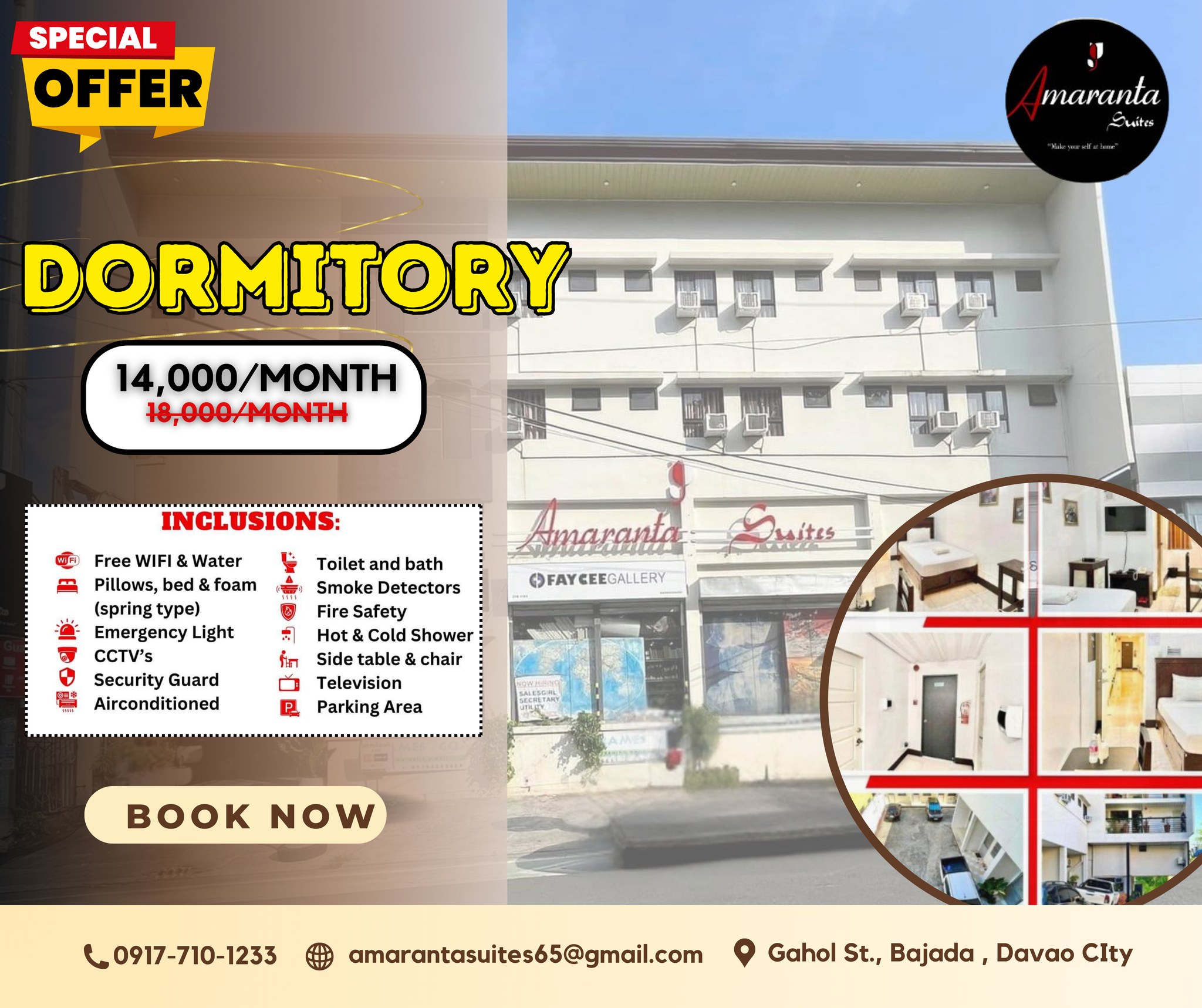 Amaranta Suites Hotel & Dormitory Facebook ad: 𝐘𝐨𝐮𝐫 𝐈𝐝𝐞𝐚𝐥 𝐁𝐮𝐝𝐠𝐞𝐭-𝐅𝐫𝐢𝐞𝐧𝐝𝐥𝐲…