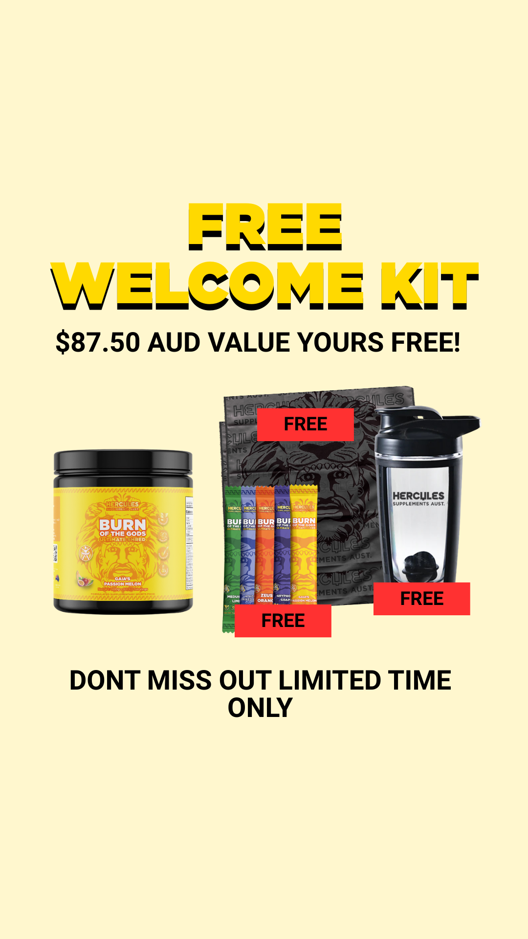 Hercules Supplements Aust Facebook ad