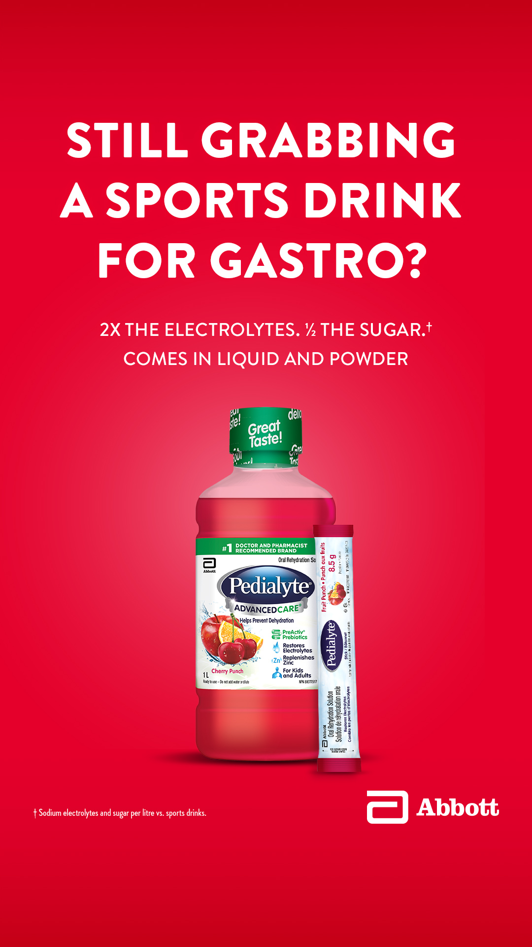 Pedialyte Canada Facebook ad