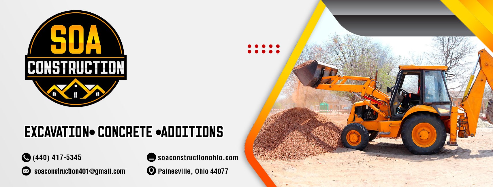 SOA construction Facebook ad: Our services are available from Monday to Friday…