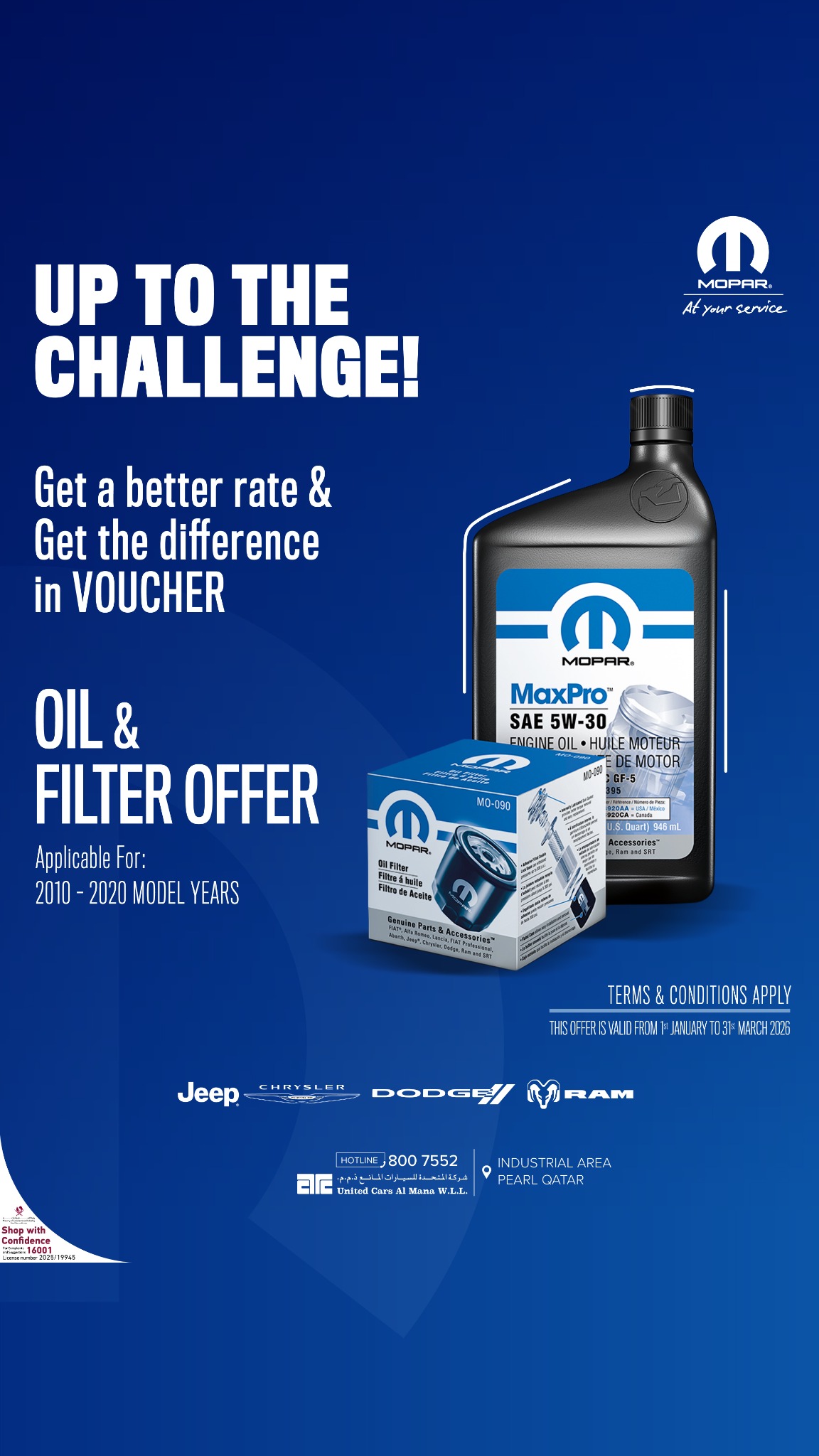 Mopar Qatar Facebook ad from Jan 3, 2026