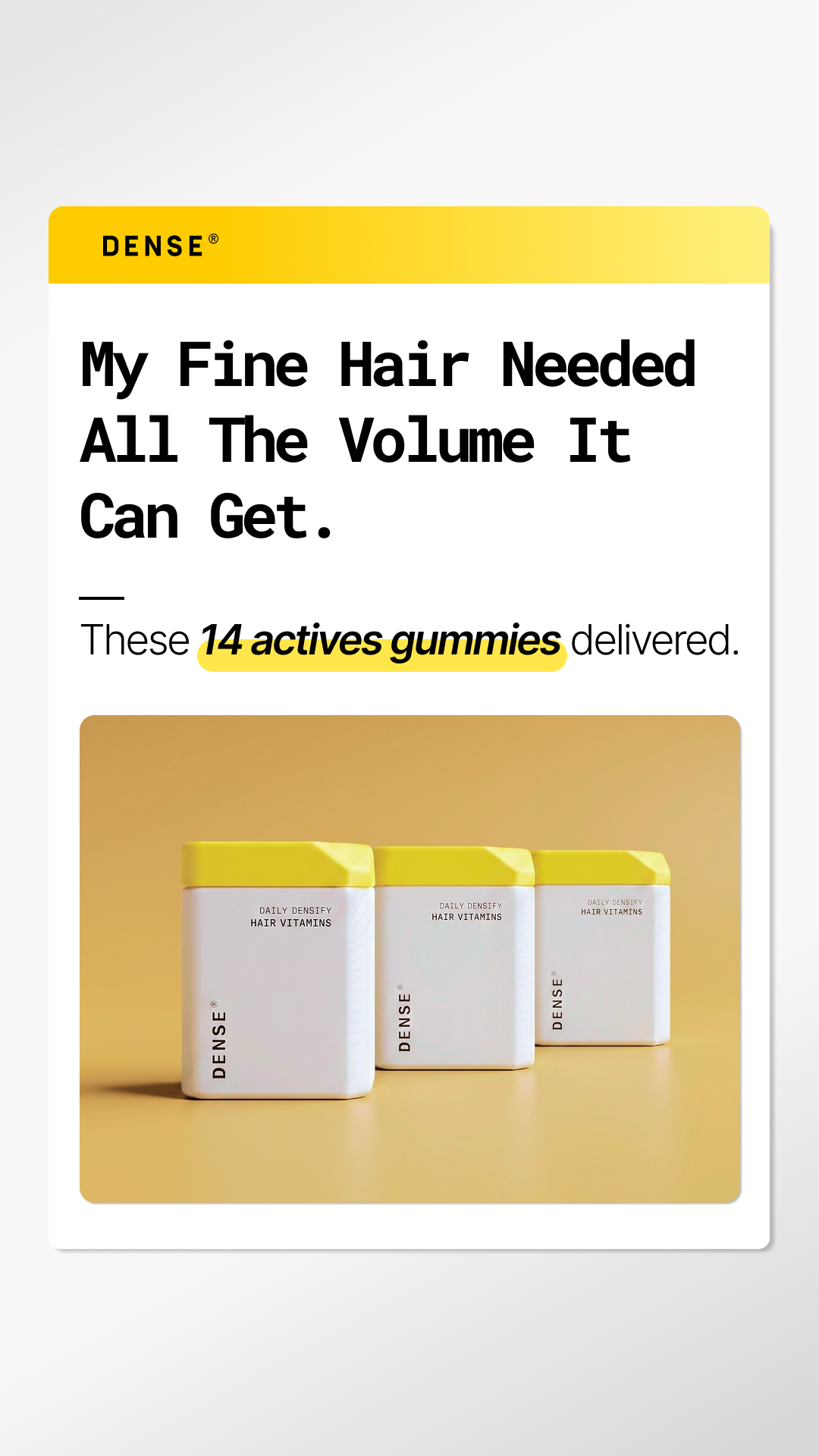 Dense Hair Experts Facebook ad