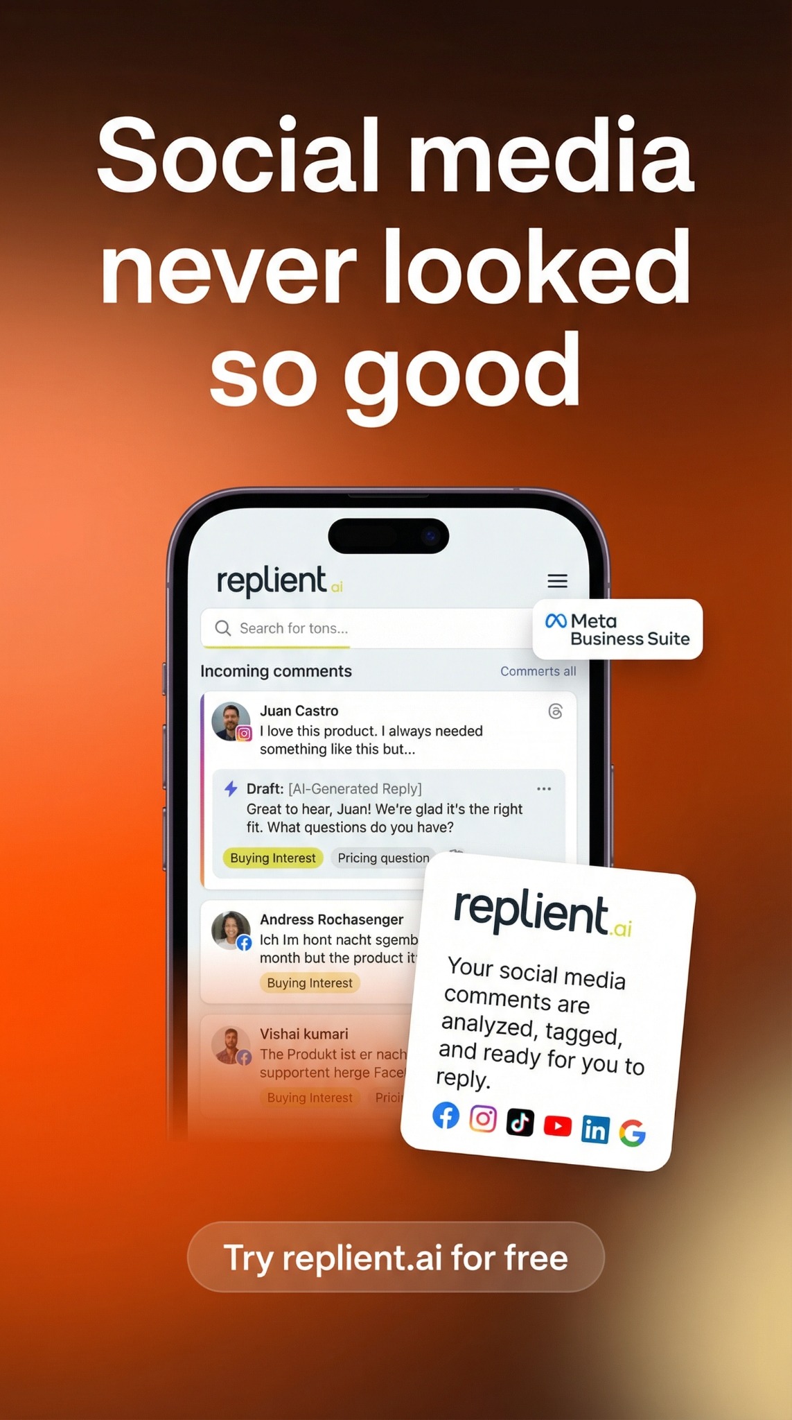replient.ai Facebook ad from Jun 10, 2026