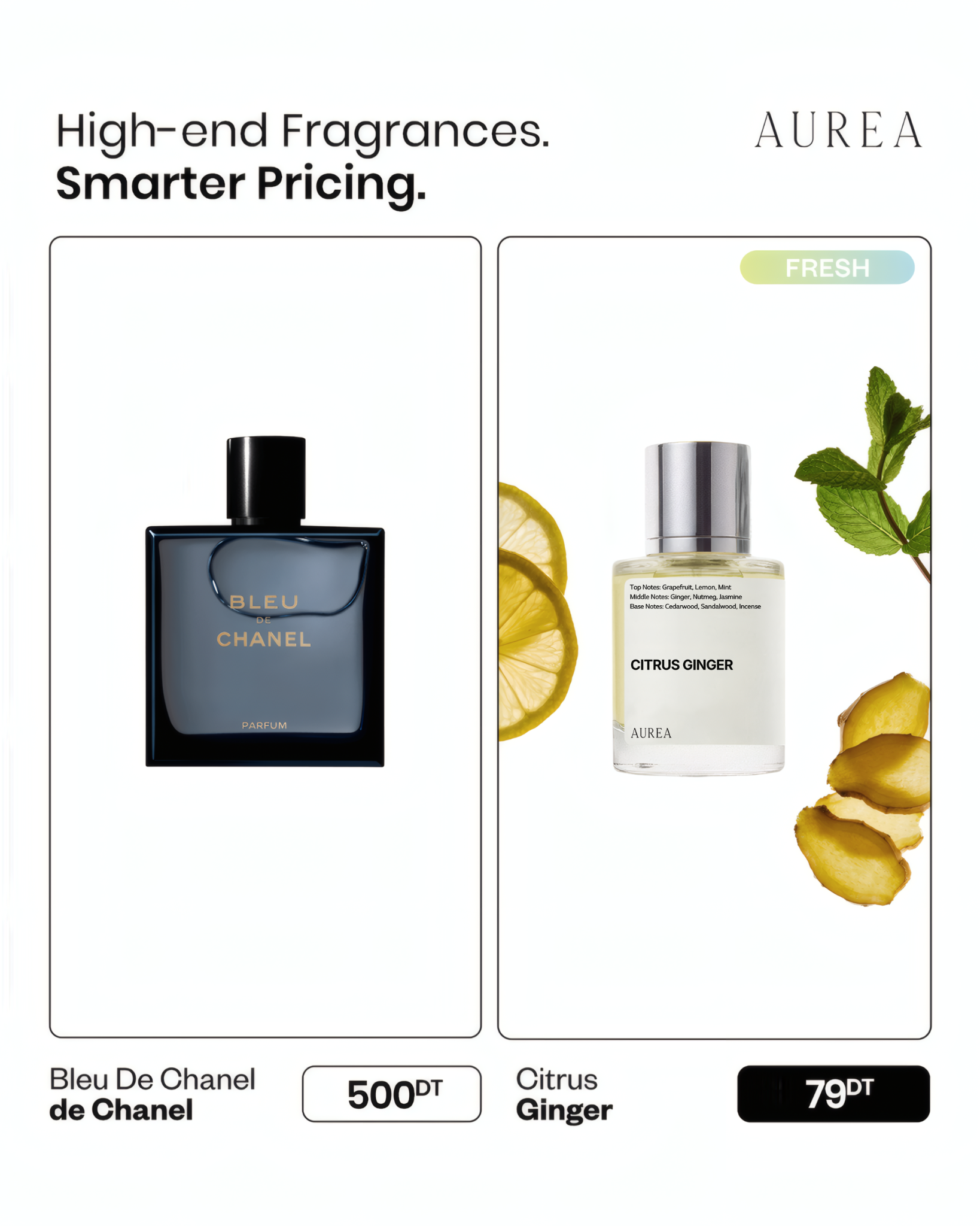 Aurea Fragrances Facebook ad: Livraison gratuite dès 3 achats