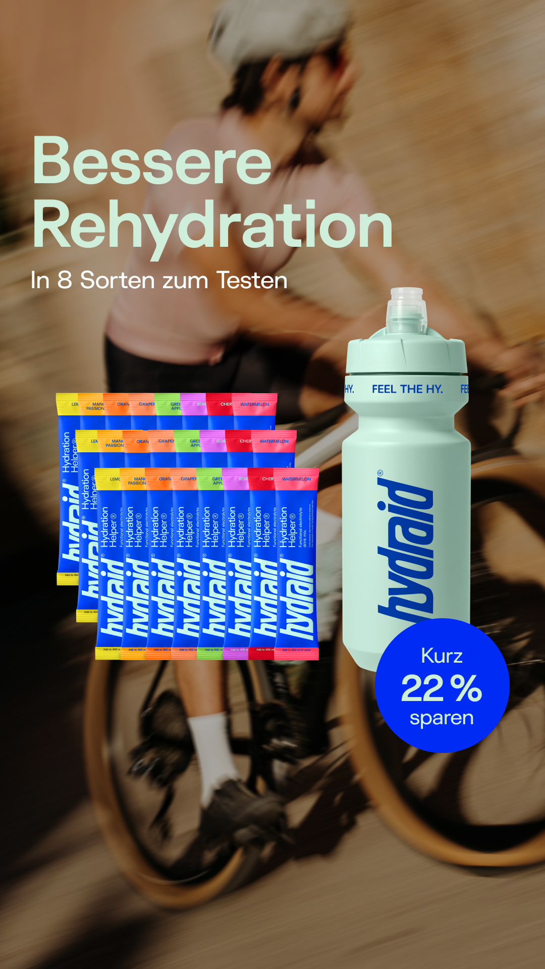 Hydraid Facebook ad: Bessere Hydration bei Hitze