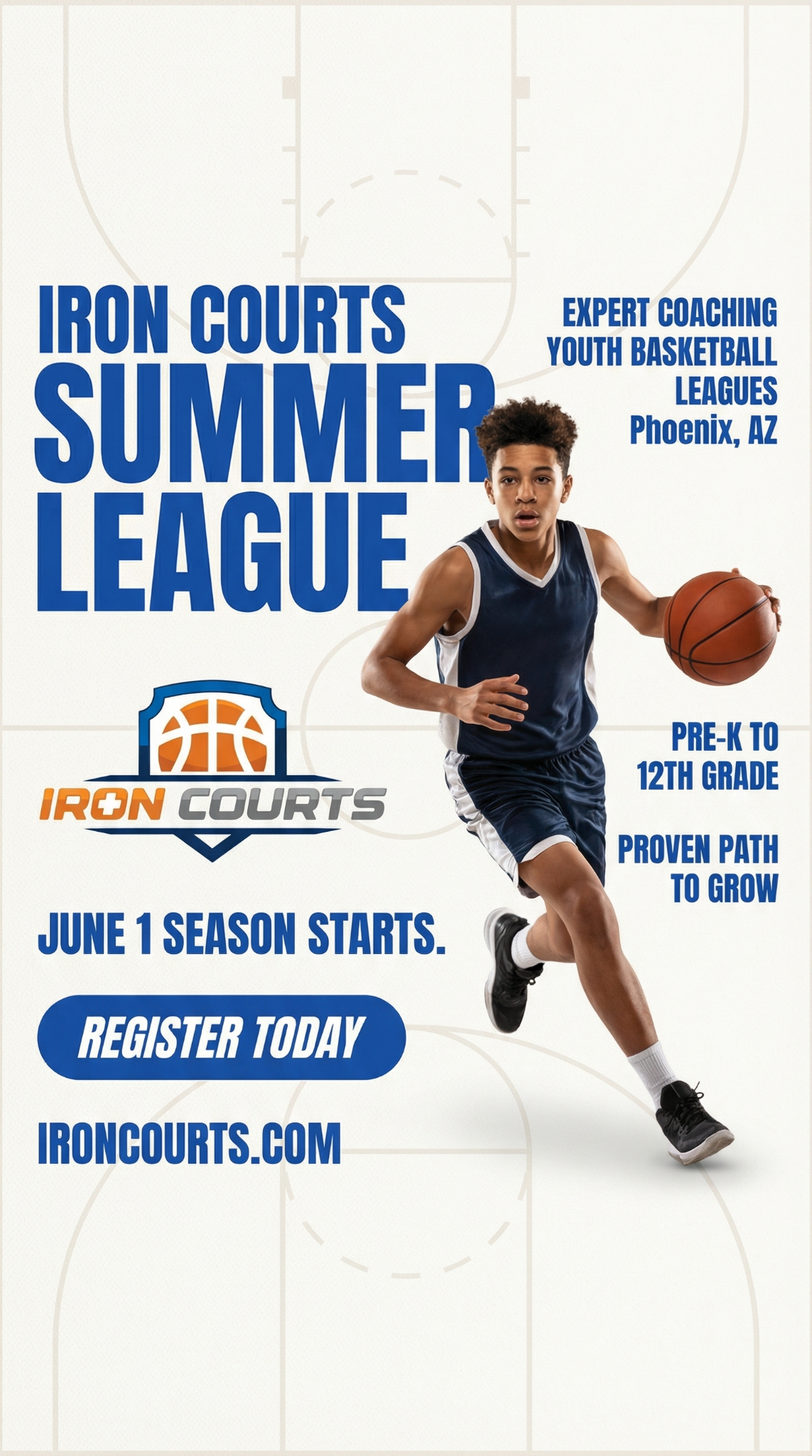 Iron Courts Facebook ad from Apr 8, 2026