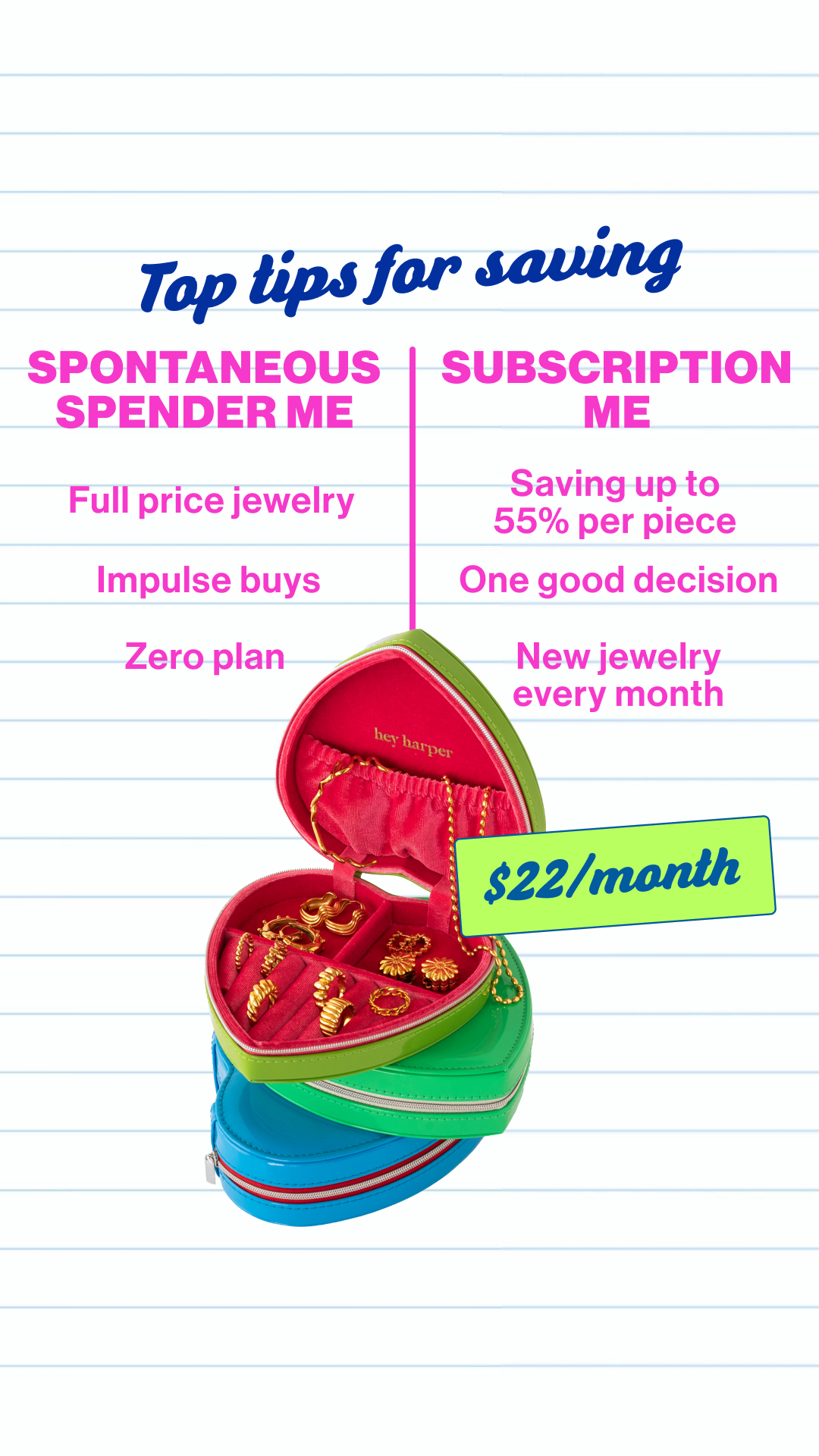 Hey Harper Facebook ad: Jewelry Subscription