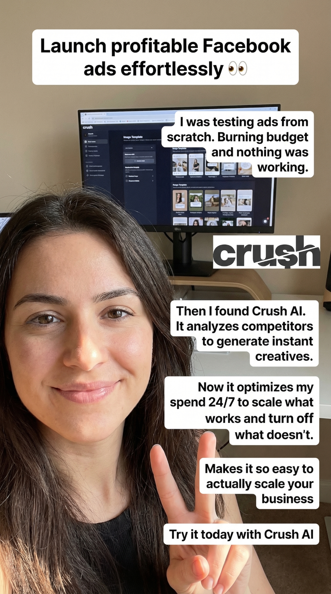 trycrush.ai Facebook ad