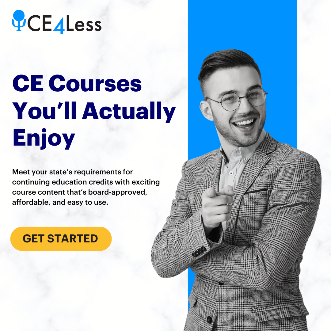Ce4Less Continuing Education for Psychologists, Social Workers & Counselors Facebook ad