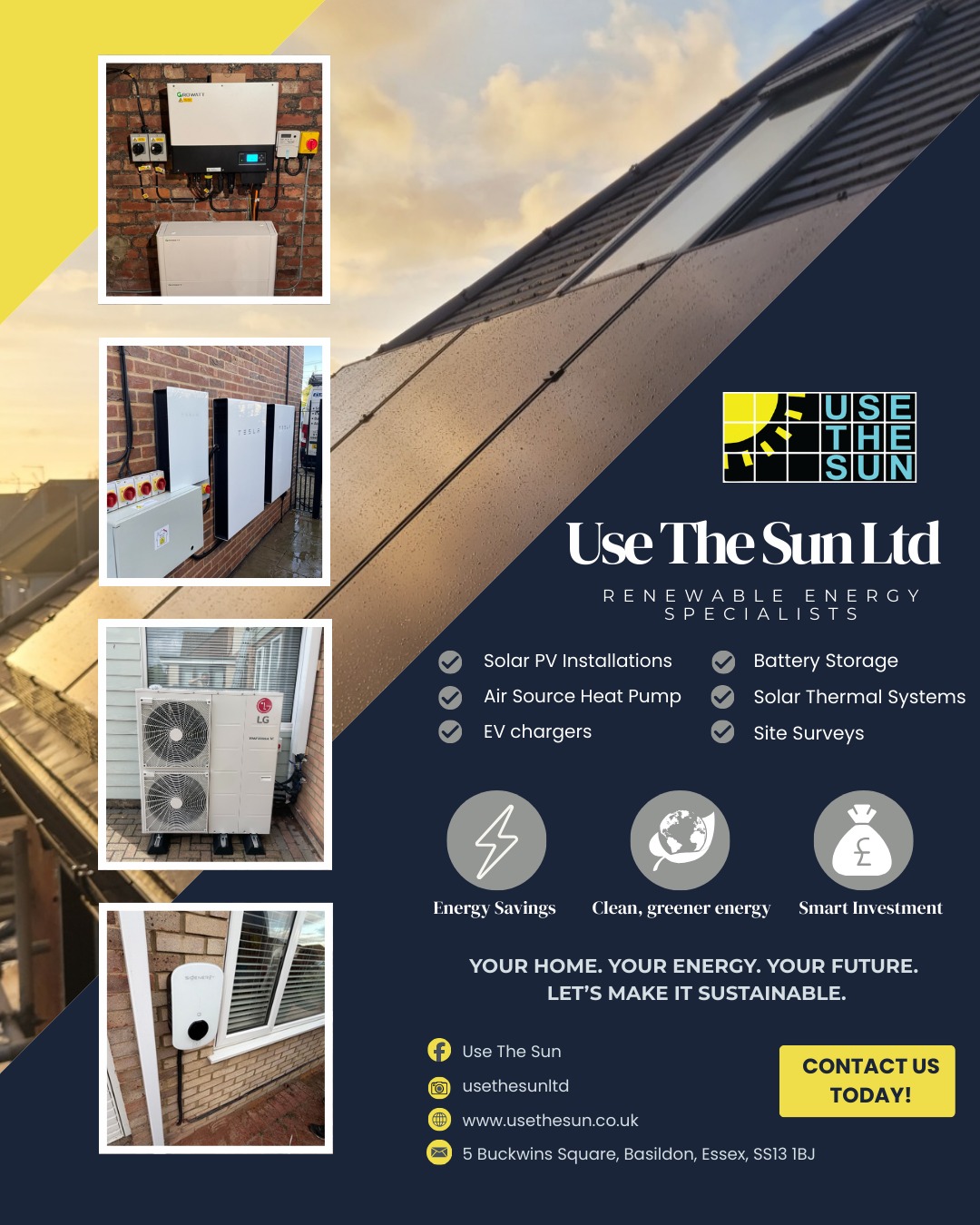 Use The Sun Facebook ad: Power Your Home or Business with Use The…