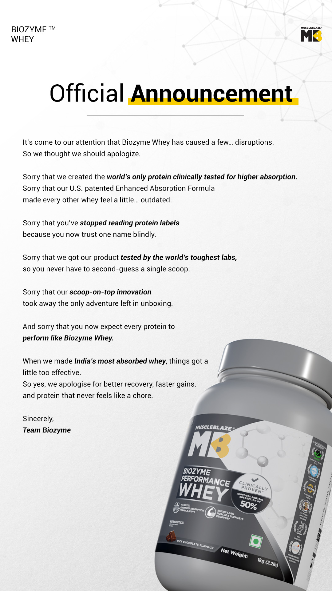 MuscleBlaze Facebook ad