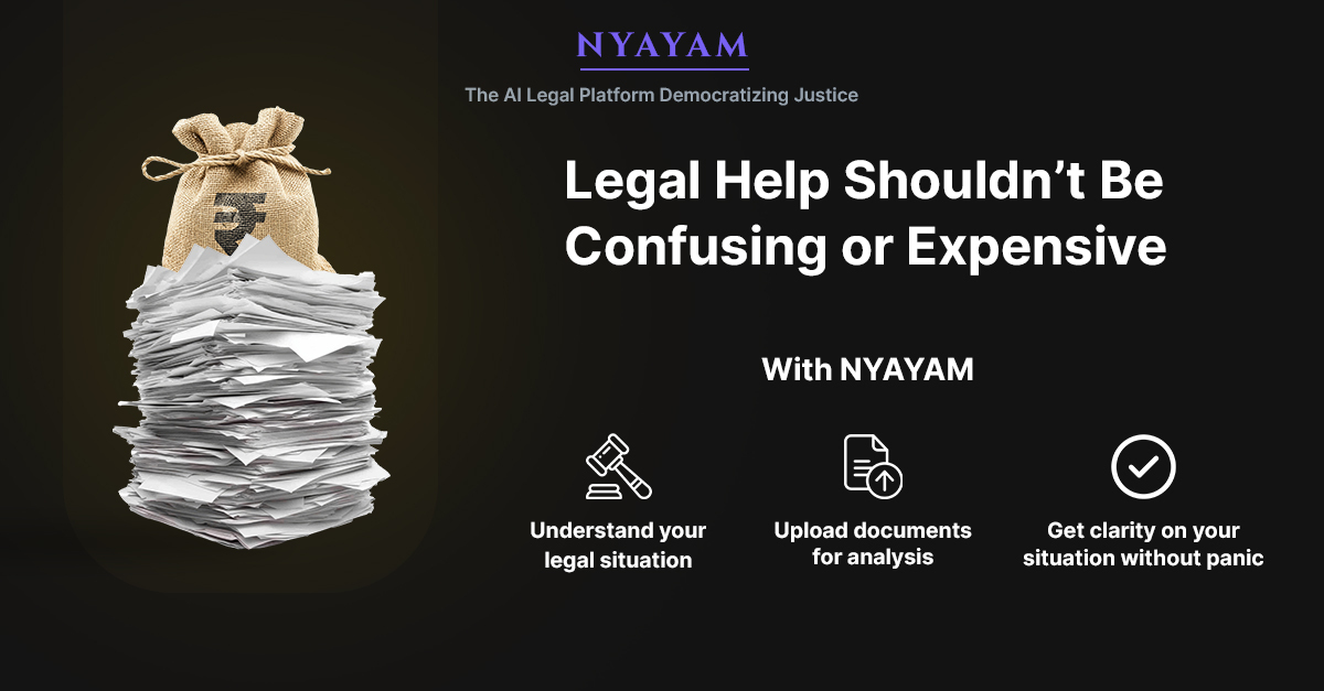 NYAYAM Facebook ad: Legal paperwork piling up