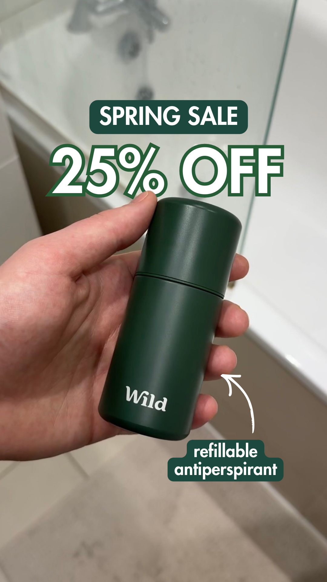 Wild Facebook ad: Spring Sale, 25% off with code SALE25