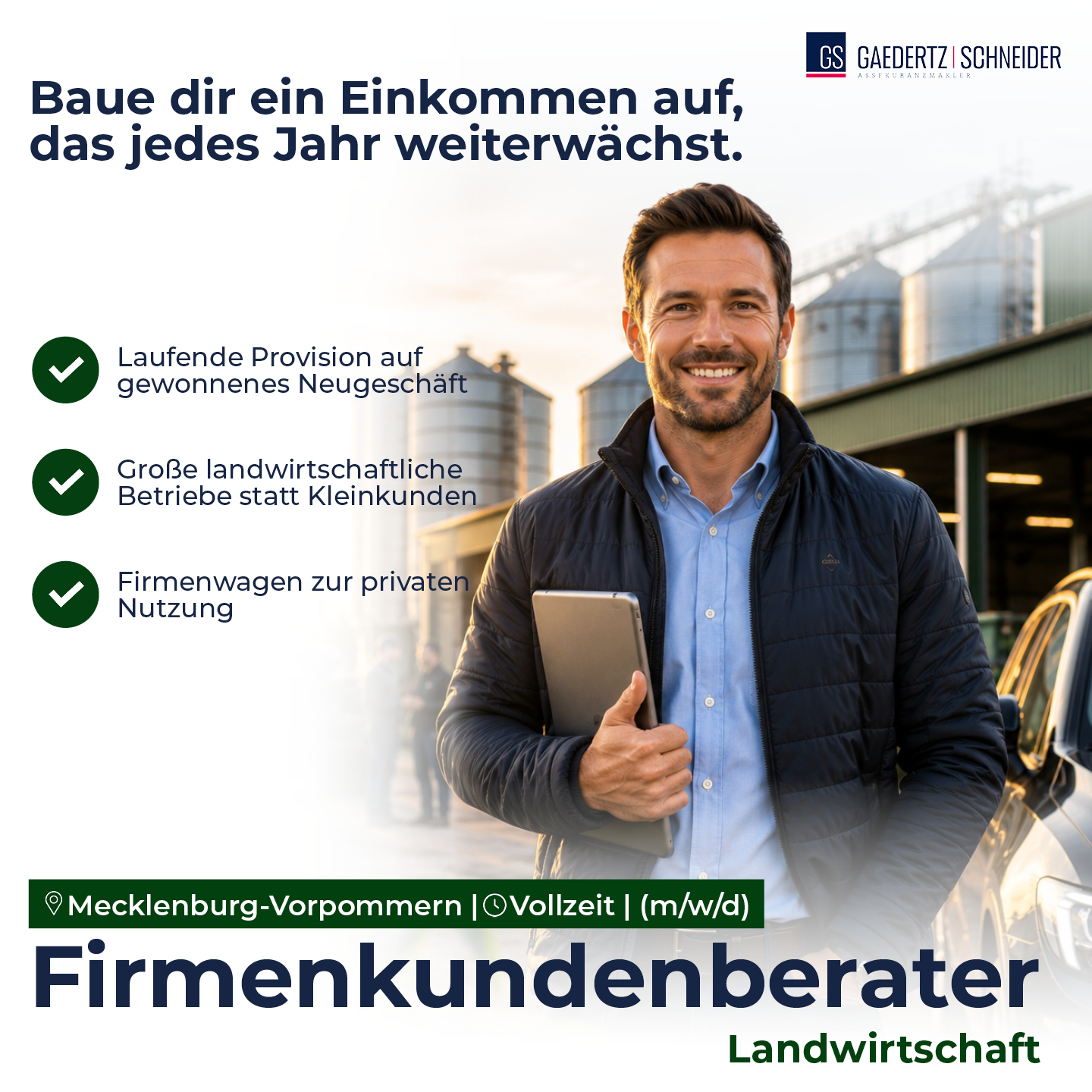 Gaedertz-Schneider GmbH Versicherungsmakler Facebook ad: Versicherung + Landwirtschaft