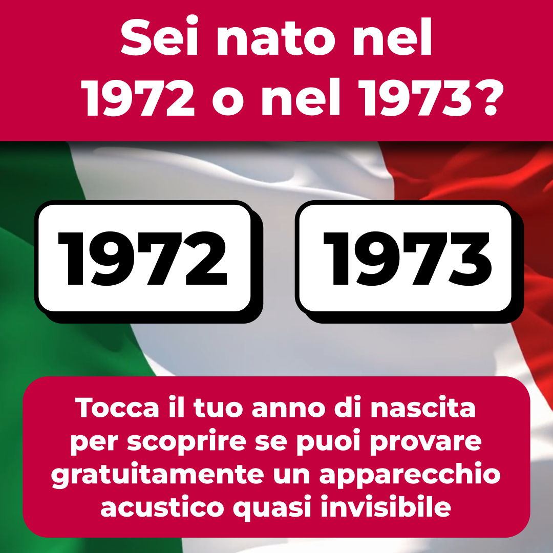 Amplifon Italia Facebook ad: Sei nato nel 1972 o nel 1973?
