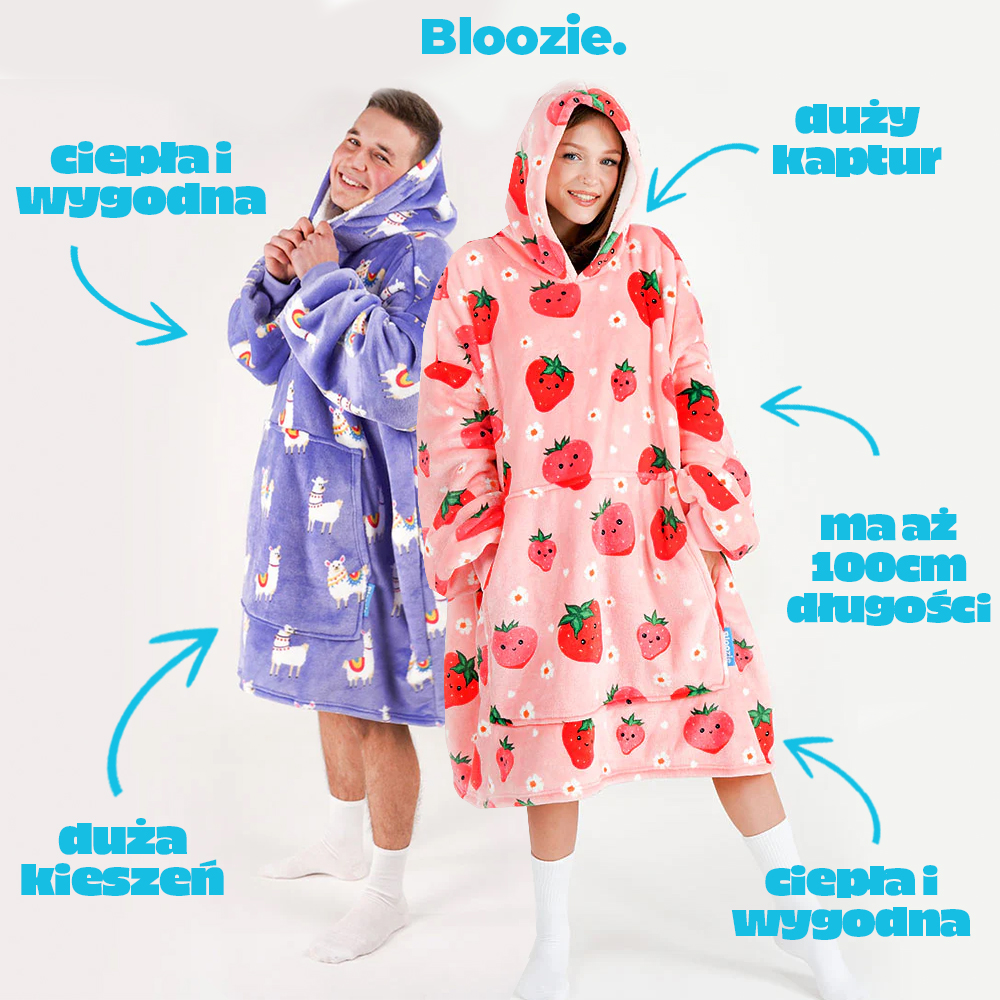 Bloozie Facebook ad: Kup Bloozie już dziś i poczuj ciepło i komfort