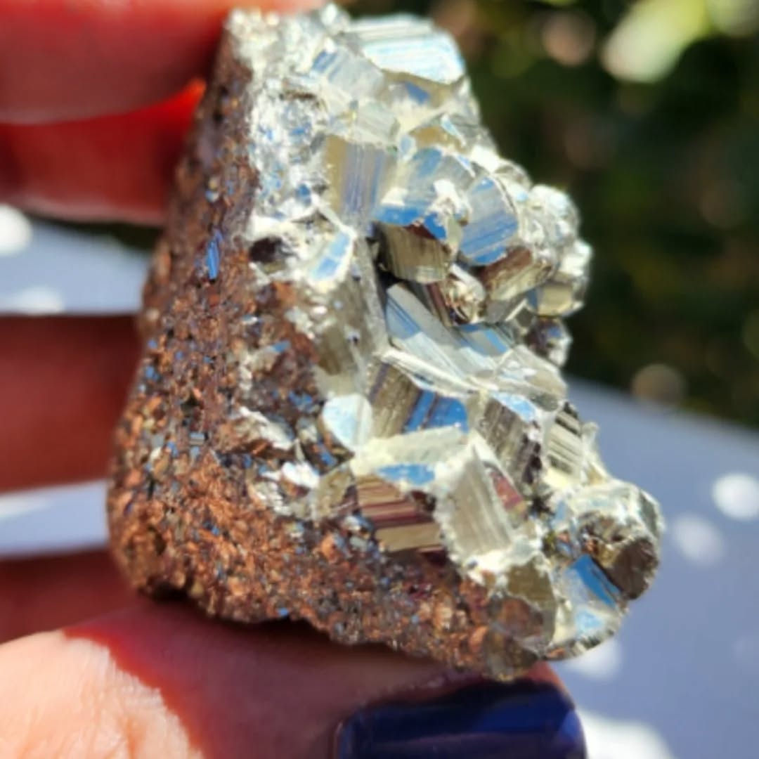 goldenmerakigems Facebook ad: Pyrite.Pyrite.Pyrite Clusters. Benefits of Pyrite.