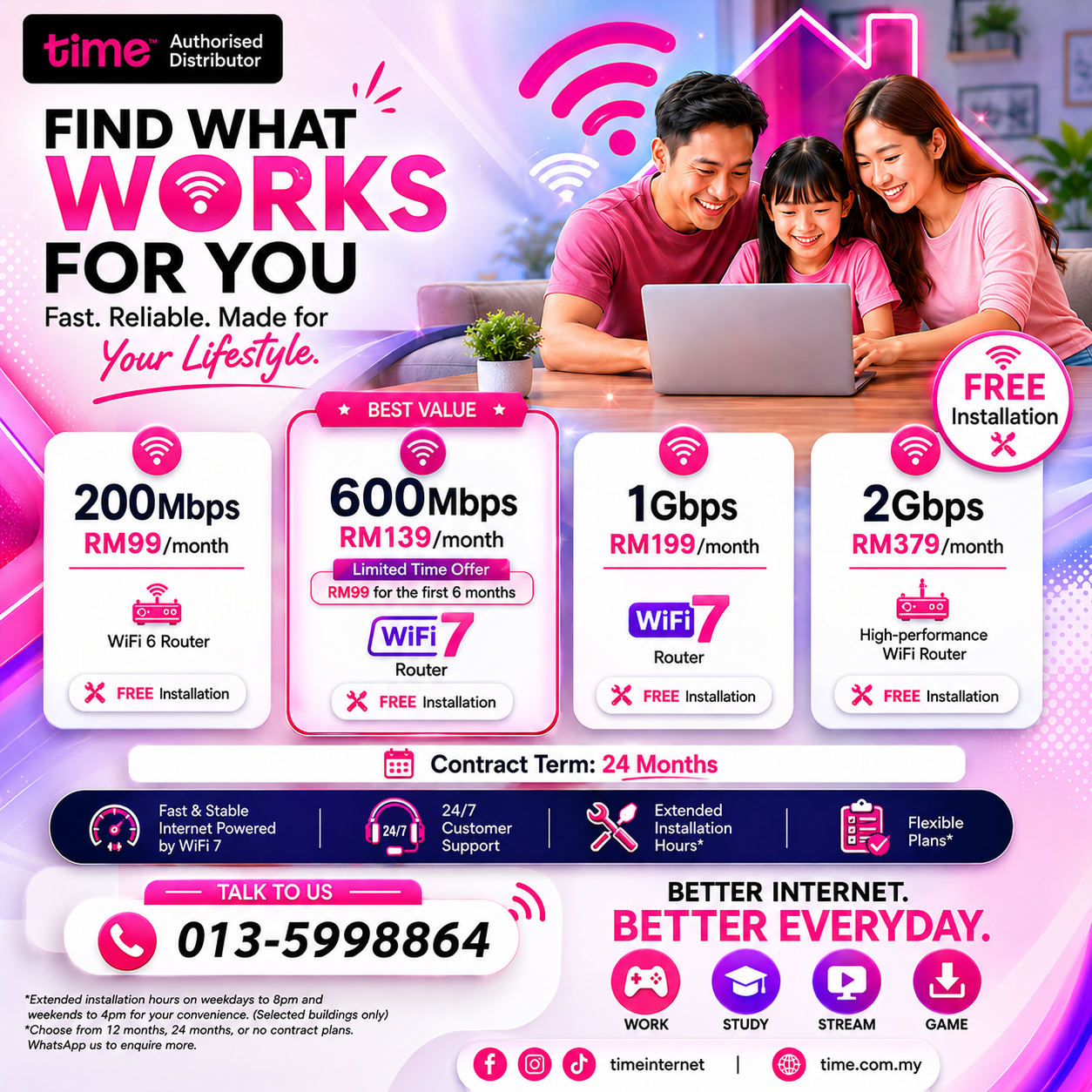 TIME FIBRE Internet Facebook ad
