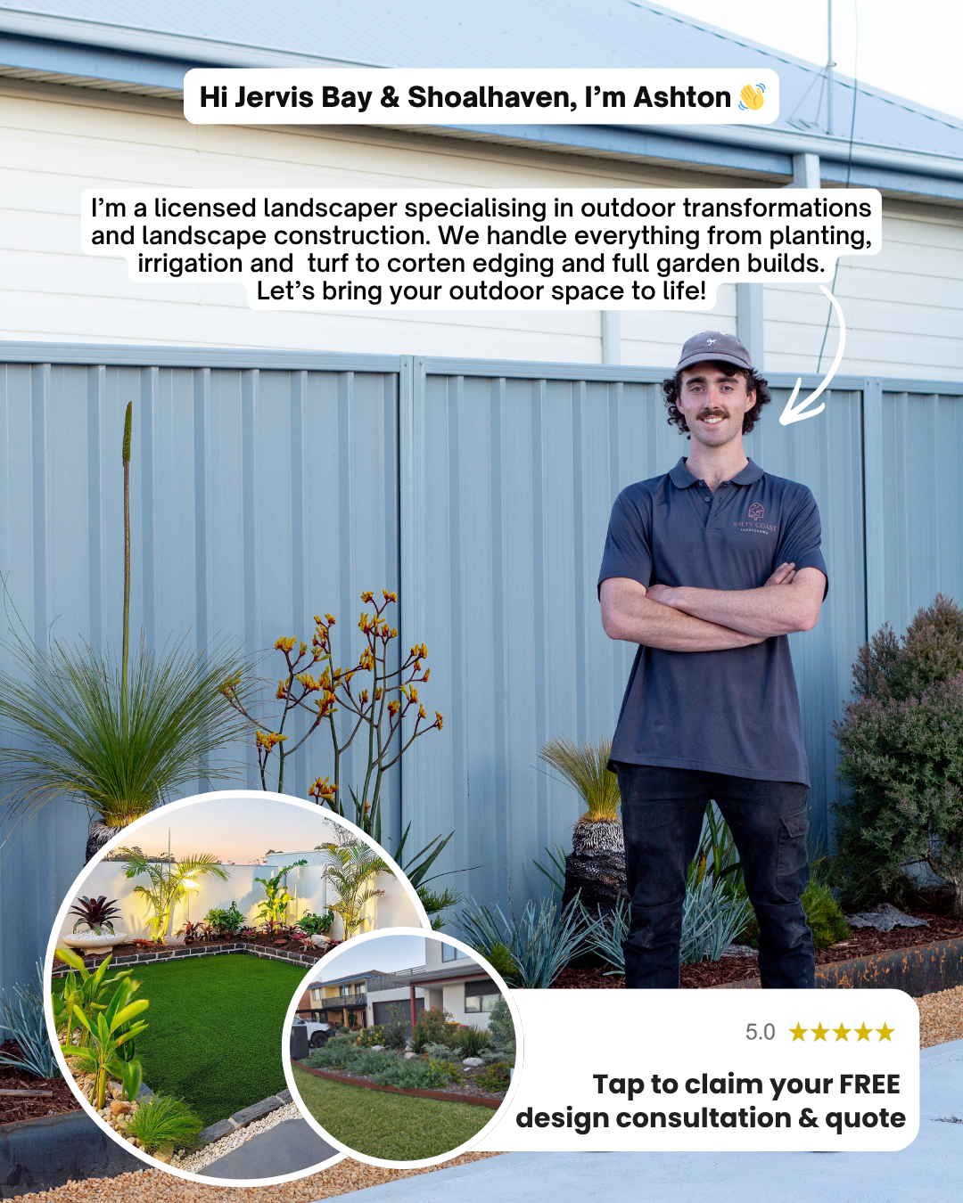 Salty Coast Landscaping Facebook ad: Claim Your Free Quote