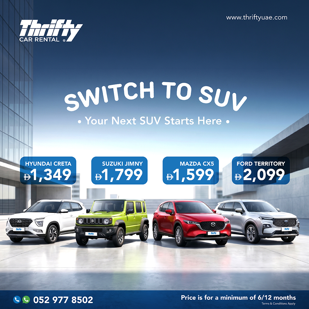 Thrifty Car Rental UAE Facebook ad