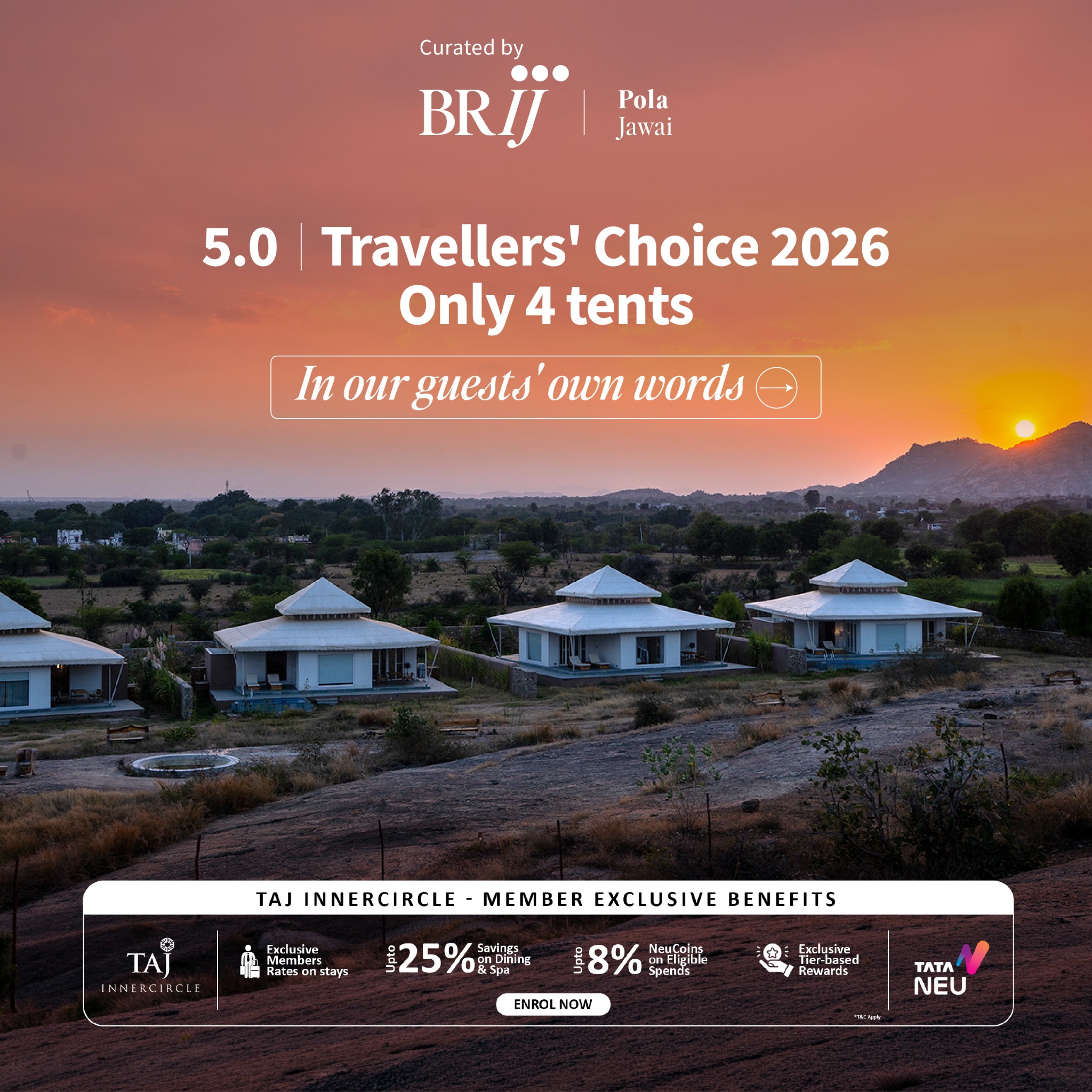 Brij Hotels Facebook ad: Escape to Brij Pola Jawai