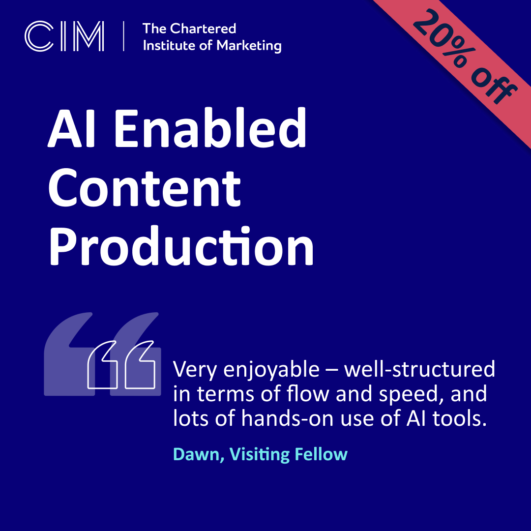 CIM - The Chartered Institute of Marketing Facebook ad: CIM’s industry-recognised training courses cover all key…