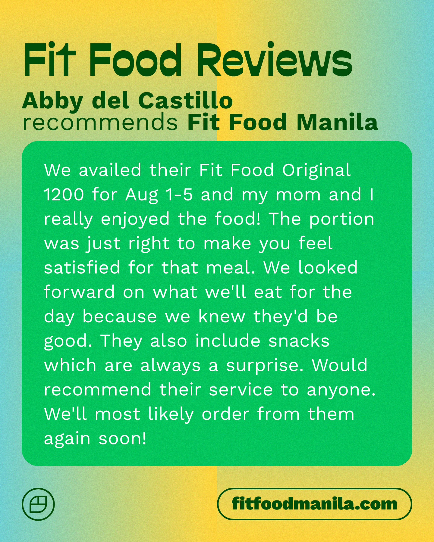 Fit Food Manila Facebook ad