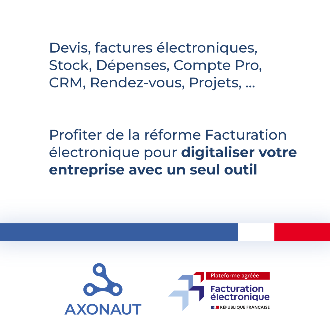 Axonaut Facebook ad: Inscrivez-vous gratuitement pour tester l'outil!
