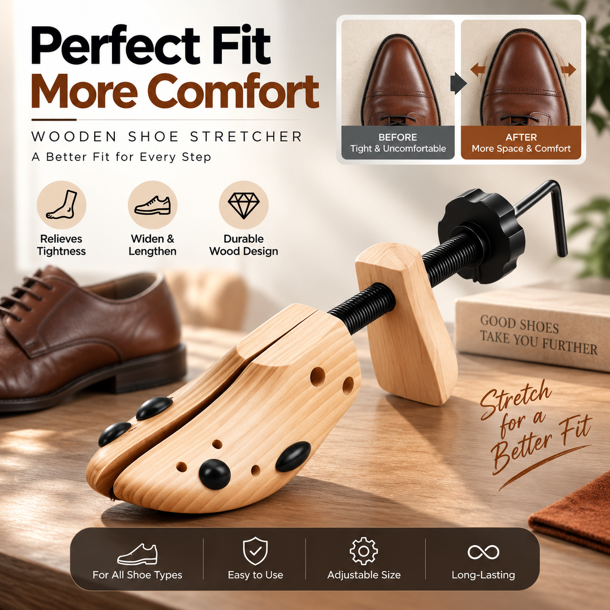Infinite Mart Facebook ad: Tight Shoes? Stretch Them for a Better Fit