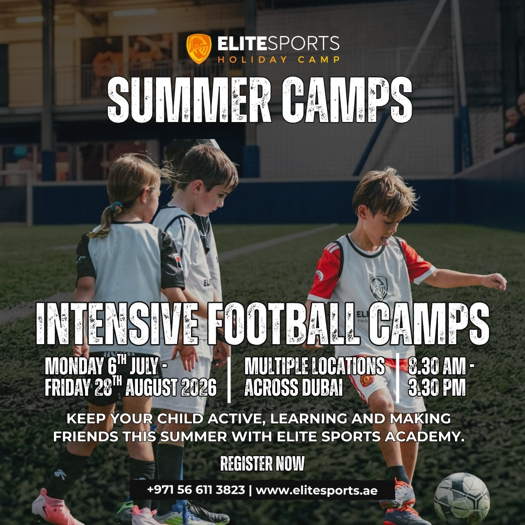 Elite Sports Academy Facebook ad: Dubai Intensive Football Camps