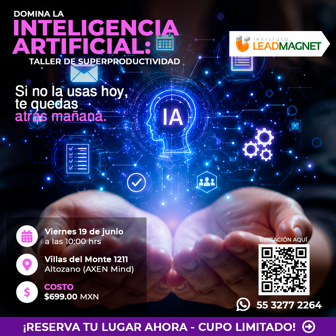 Instituto LeadMagnet Facebook ad: Taller de Inteligencia Artificial Presencial en Morelia 19…