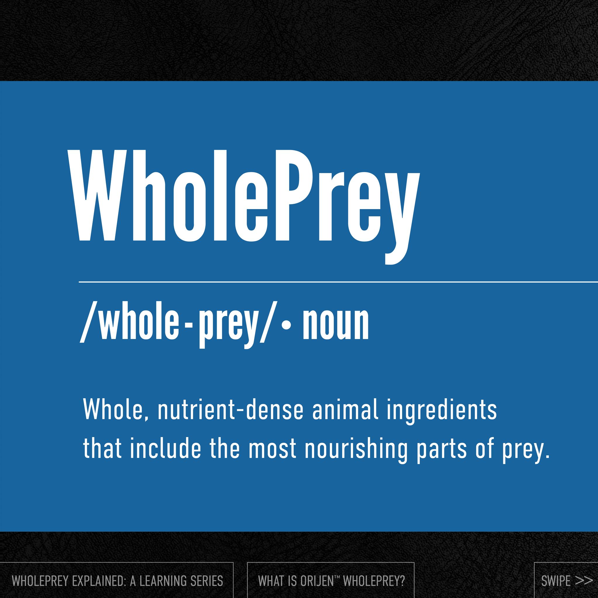 ORIJEN South Africa Facebook ad: Why WholePrey?
